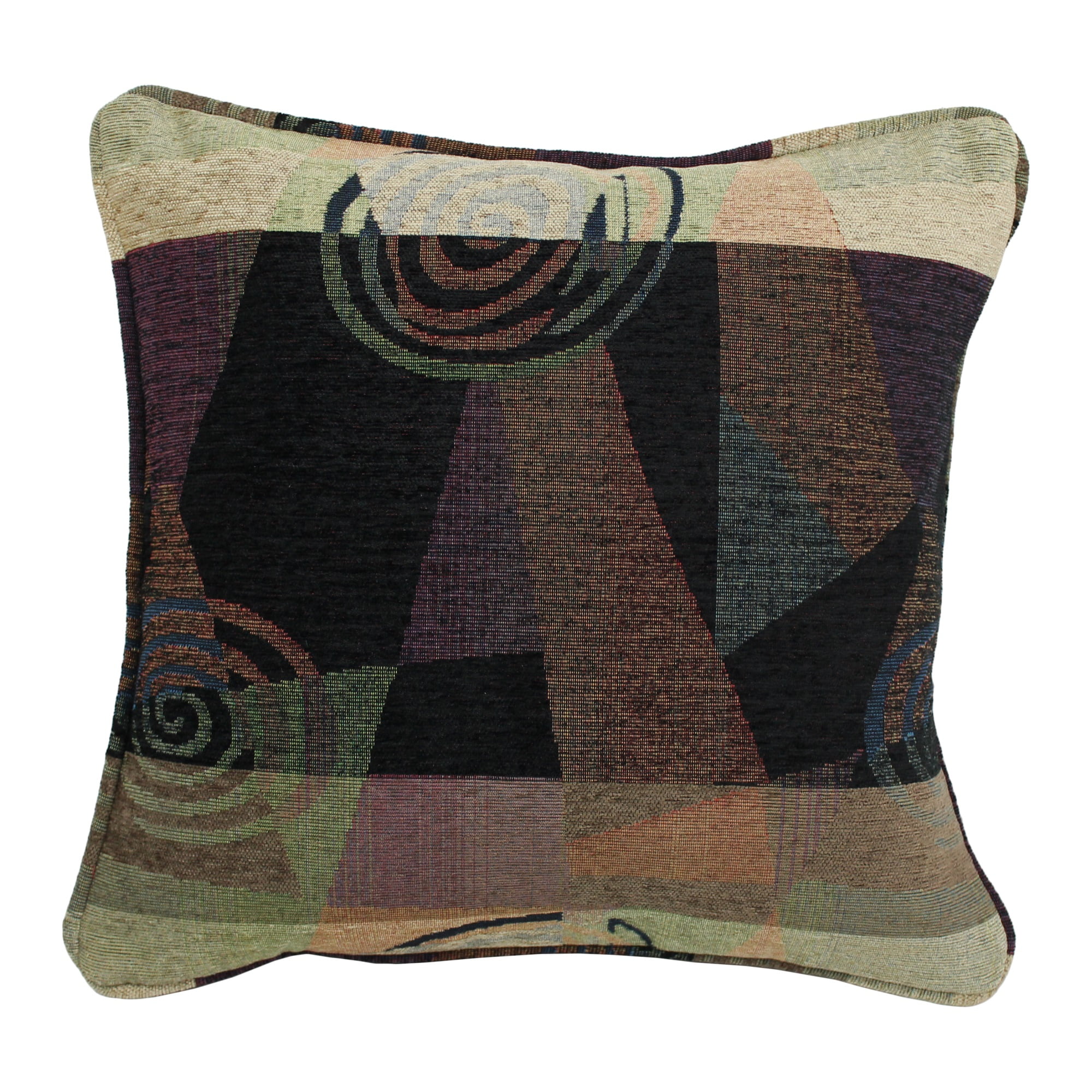 9810-CD-S1-JCH-01 18 in. Double-Corded Patterned Jacquard Chenille Square Indoor Throw Pillow with Insert, Dark Side of The Moon