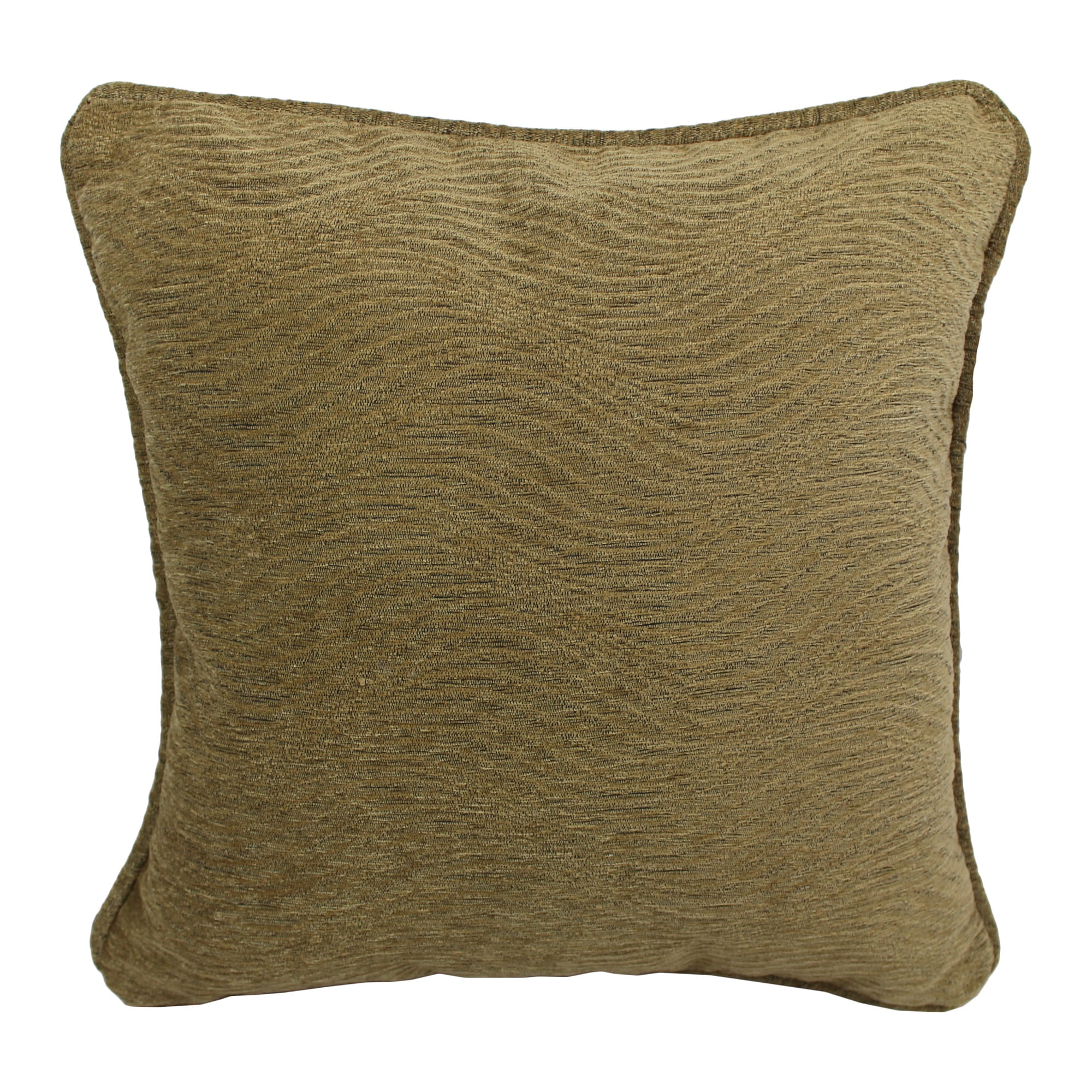9810-CD-S1-JCH-09 18 in. Double-Corded Patterned Jacquard Chenille Square Indoor Throw Pillow with Insert, Champagne