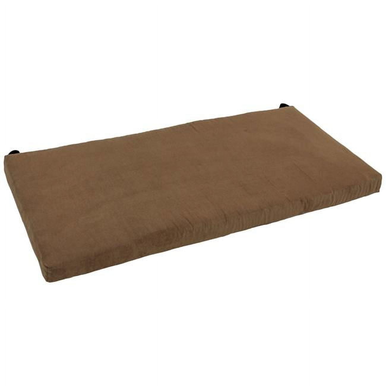 48 x 19 in. Solid Microsuede Bench Cushion, Saddle Brown