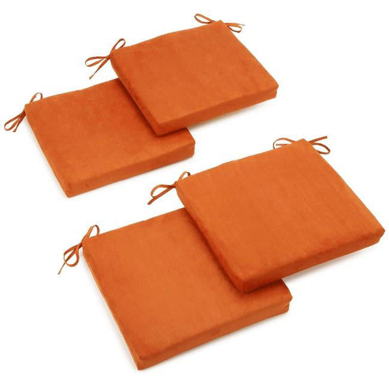 Picture of Blazing Needles 93454-4CH-MS-TD 20 x 19 in. Solid Microsuede Chair Cushions, Tangerine Dream - Set of 4
