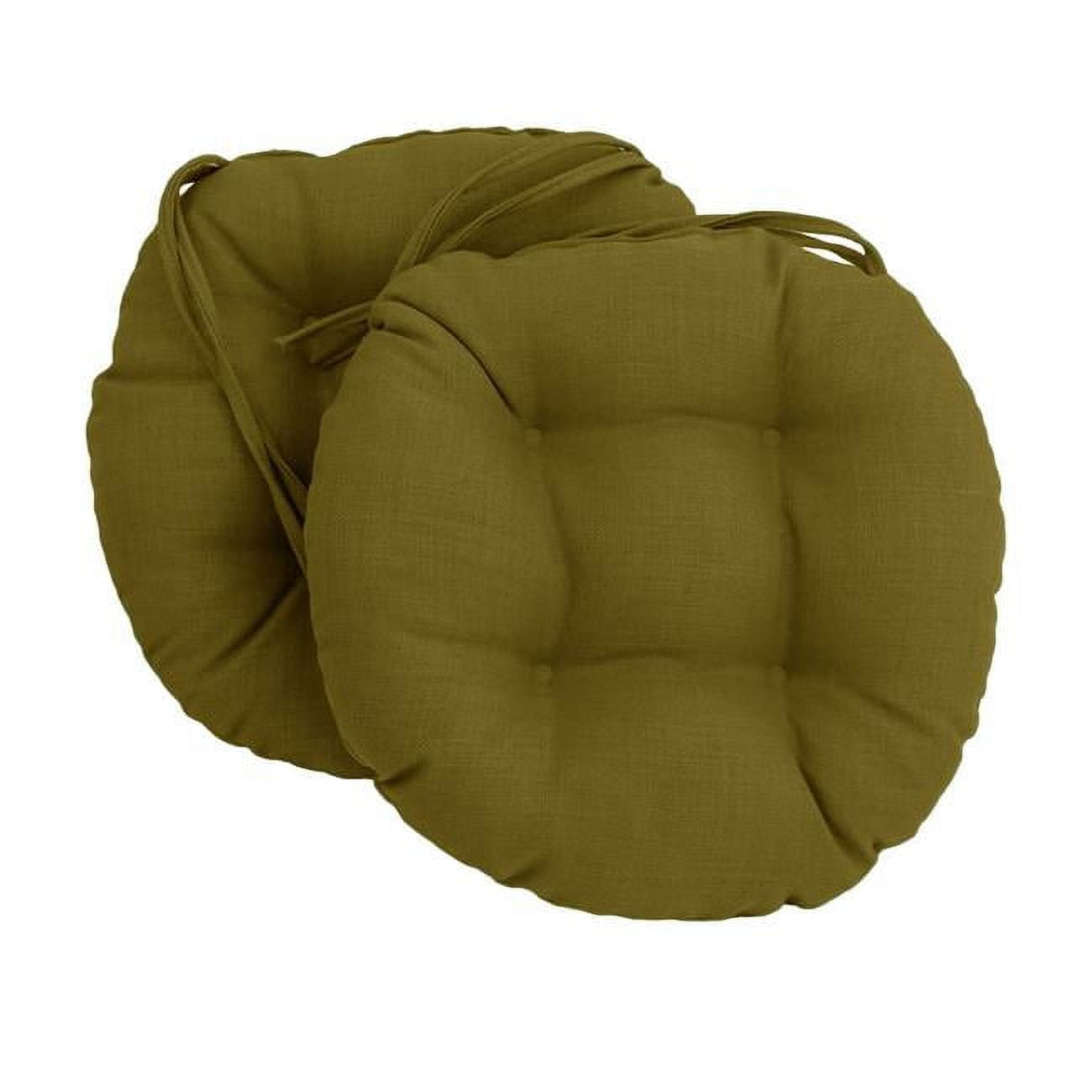 Picture of Blazing Needles 916X16RD-T-6CH-REO-SOL-02 16 in. Spun Polyester Solid Outdoor Round Tufted Chair Cushions&#44; Avocado - Set of 6