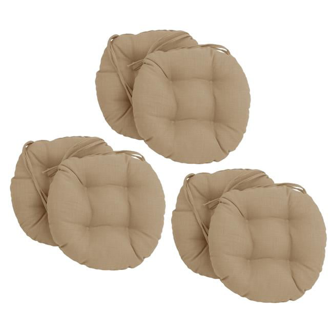 Picture of Blazing Needles 916X16RD-T-6CH-REO-SOL-07 16 in. Spun Polyester Solid Outdoor Round Tufted Chair Cushions&#44; Sandstone - Set of 6