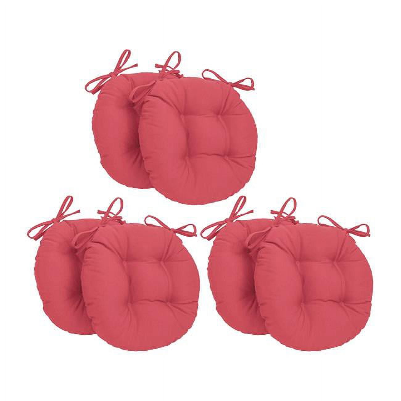 Picture of Blazing Needles 916X16RD-T-6CH-TW-BB 16 in. Solid Twill Round Tufted Chair Cushions&#44; Bery Berry - Set of 6