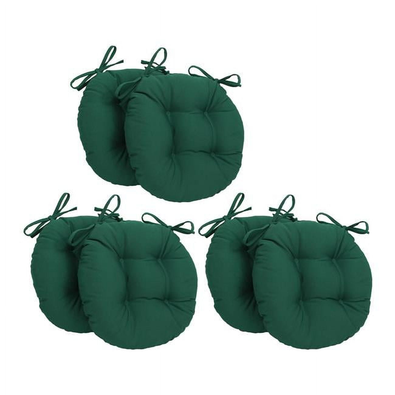 Picture of Blazing Needles 916X16RD-T-6CH-TW-FG 16 in. Solid Twill Round Tufted Chair Cushions&#44; Forest Green - Set of 6