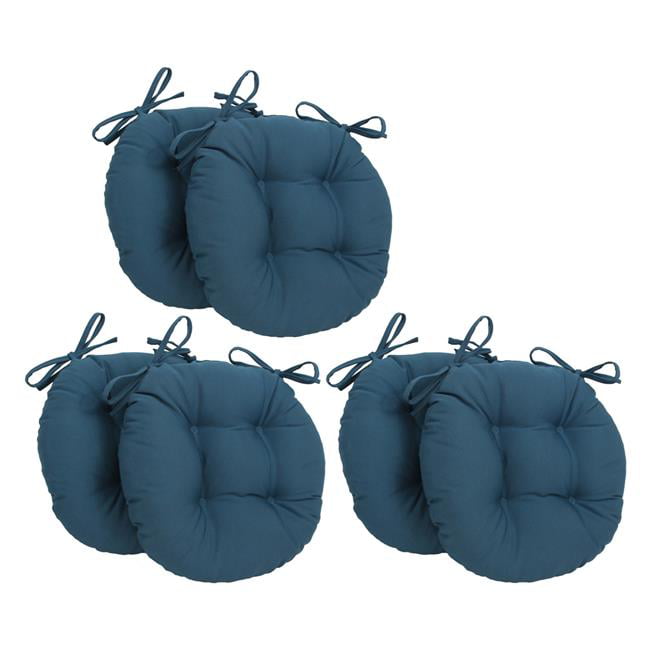Picture of Blazing Needles 916X16RD-T-6CH-TW-IN 16 in. Solid Twill Round Tufted Chair Cushions&#44; Indigo - Set of 6