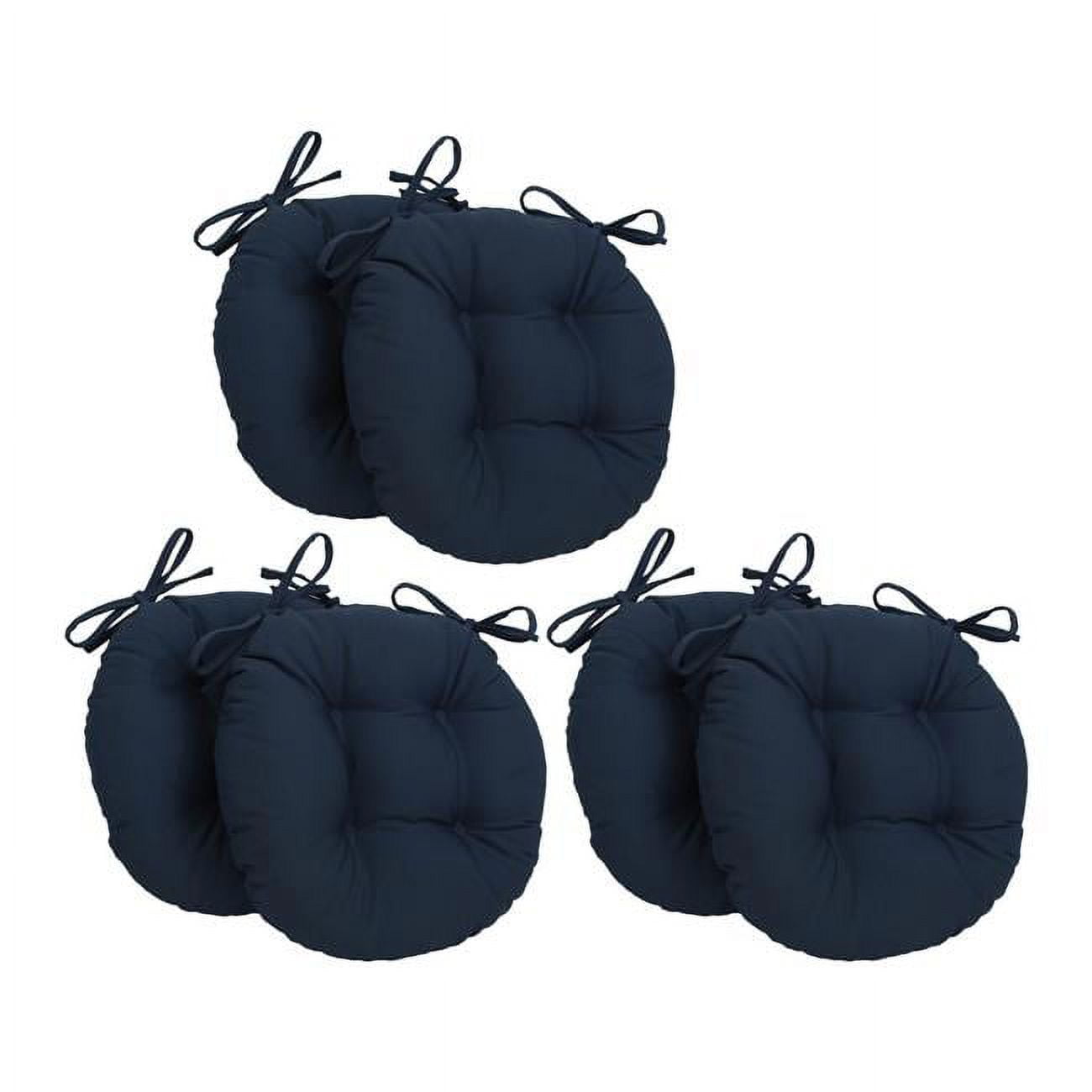 Picture of Blazing Needles 916X16RD-T-6CH-TW-NV 16 in. Solid Twill Round Tufted Chair Cushions&#44; Navy - Set of 6