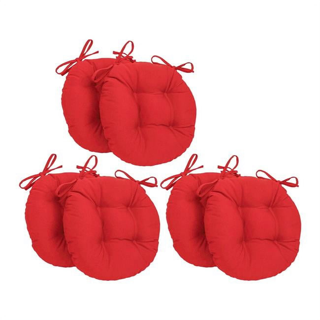Picture of Blazing Needles 916X16RD-T-6CH-TW-RD 16 in. Solid Twill Round Tufted Chair Cushions&#44; Red - Set of 6
