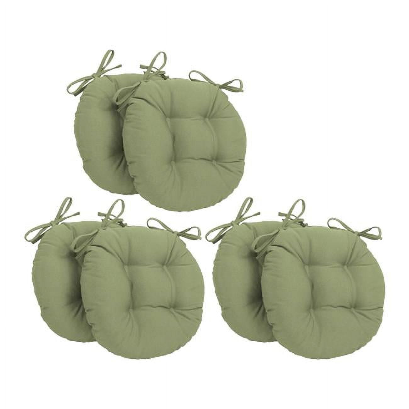 Picture of Blazing Needles 916X16RD-T-6CH-TW-SG 16 in. Solid Twill Round Tufted Chair Cushions&#44; Sage - Set of 6