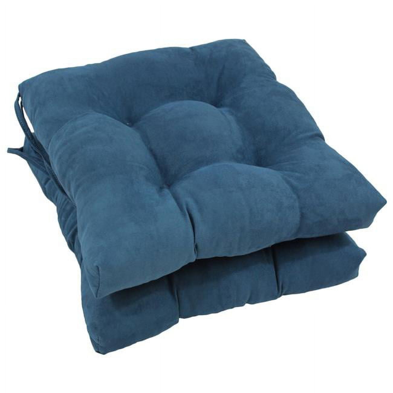 Picture of Blazing Needles 916X16SQ-T-6CH-MS-IN 16 in. Solid Microsuede Square Tufted Chair Cushions, Indigo - Set of 6