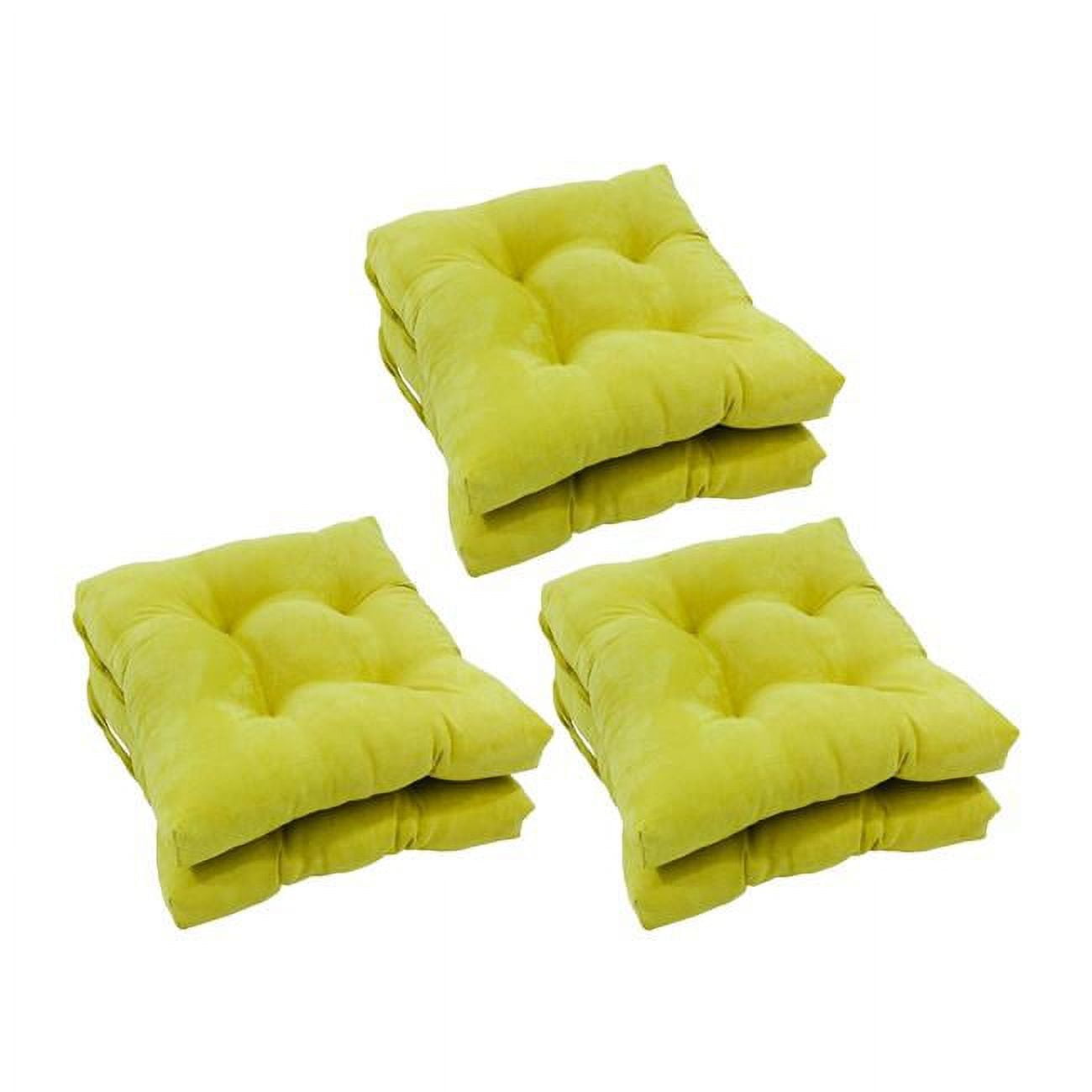 Picture of Blazing Needles 916X16SQ-T-6CH-MS-ML 16 in. Solid Microsuede Square Tufted Chair Cushions, Mojito Lime - Set of 6