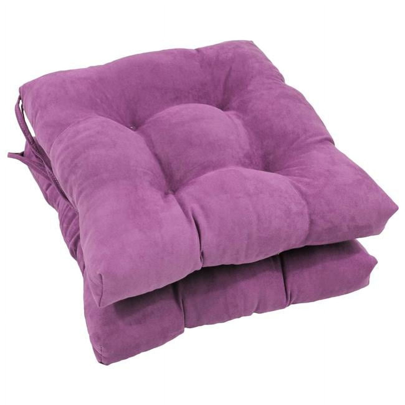 Picture of Blazing Needles 916X16SQ-T-2CH-MS-UV 16 in. Solid Microsuede Square Tufted Chair Cushions&#44; Ultra Violet - Set of 2