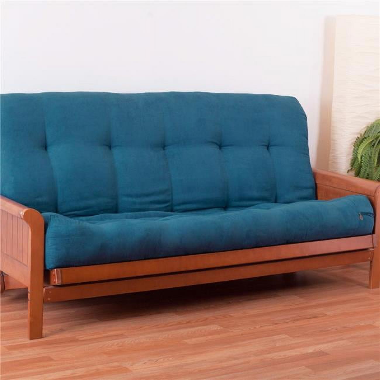 9608-MS-TL 10 in. Vitality Microsuede Full Size Futon Mattress, Teal