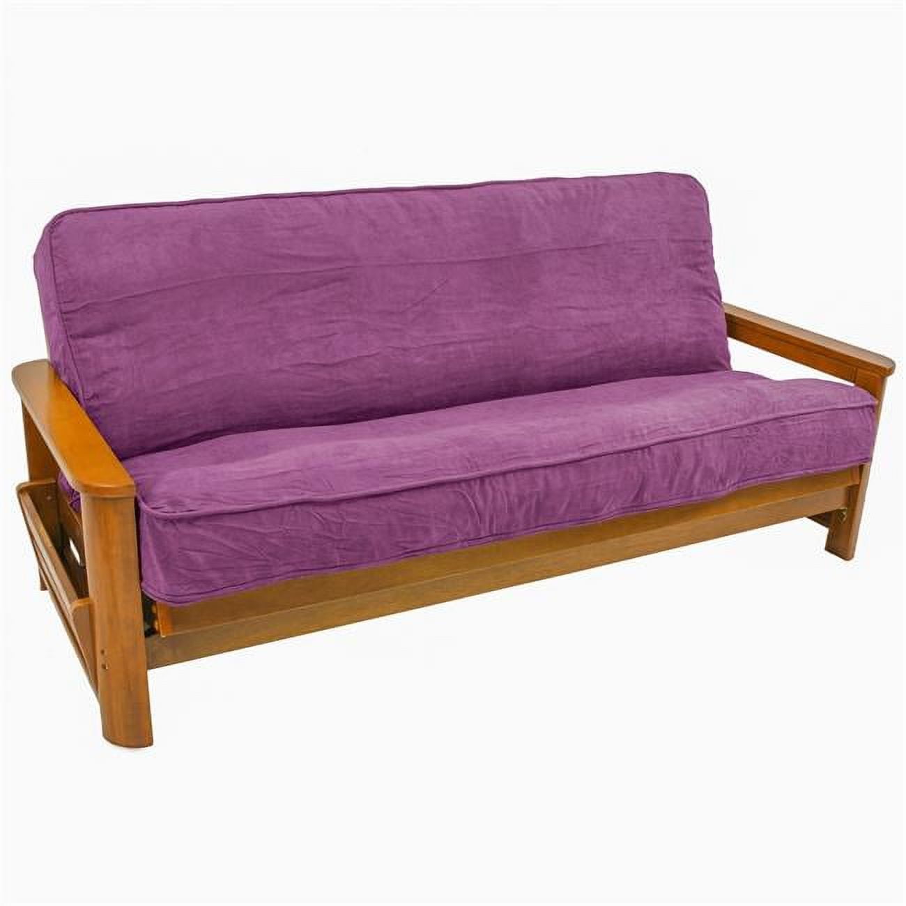 Picture of Blazing Needles 9687-CD-MS-UV 8 to 9 in. Solid Microsuede Double Corded Full Futon Cover&#44; Ultra Violet