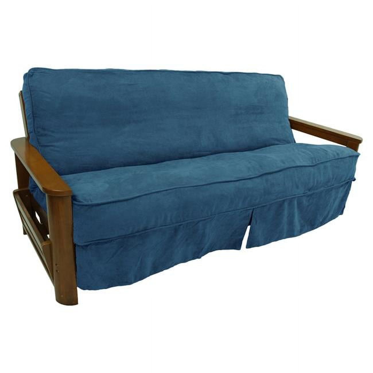 Picture of Blazing Needles 9670-CD-MS-TL 8 to 9 in. Solid Microsuede Double Corded Full Futon Slipcover, Teal
