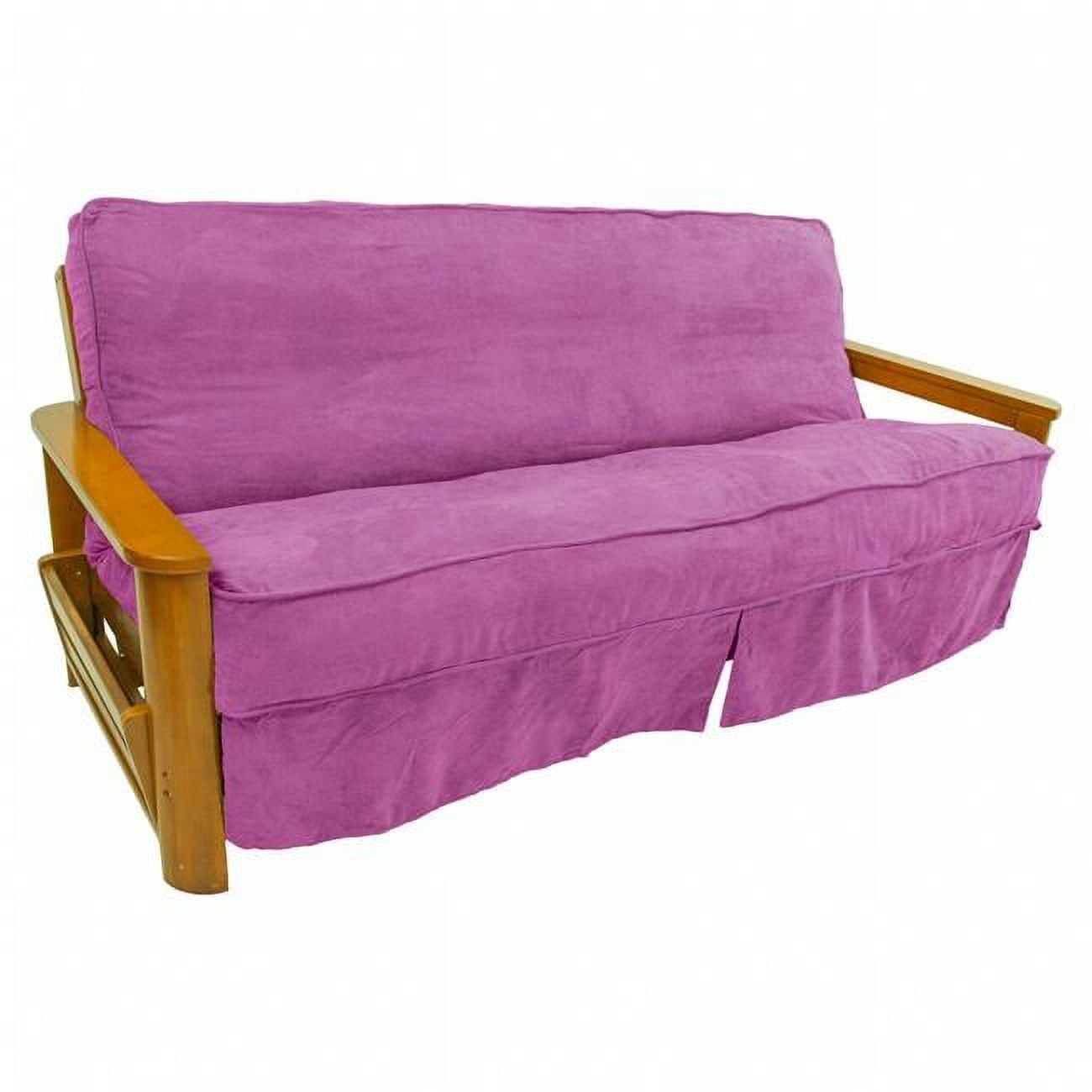 Picture of Blazing Needles 9670-CD-MS-UV 8 to 9 in. Solid Microsuede Double Corded Full Futon Slipcover, Ultra Violet