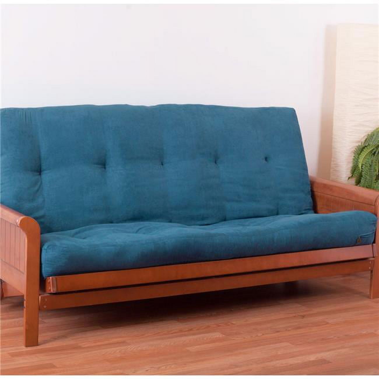 9606-B-MS-TL 7 in. Vitality Microsuede Full Size Futon Mattress, Teal