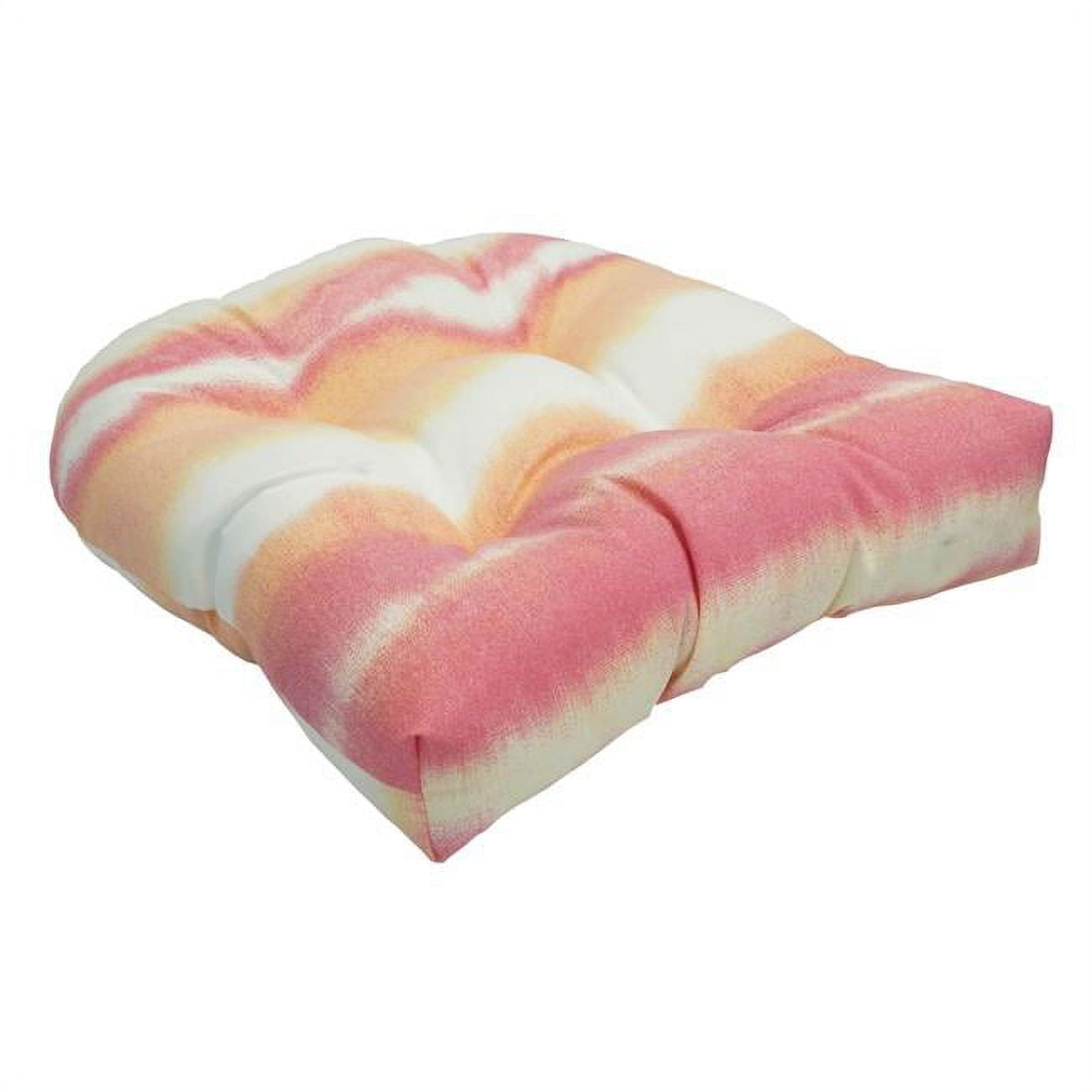 Picture of Blazing Needles 93184-1CH-JO17-09 19 in. U-Shaped Spun Polyester Outdoor Tufted Dining Chair Cushion, Willsboro Sunrise