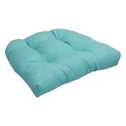 93184-1CH-JO16-16 19 in. U-Shaped Spun Polyester Outdoor Tufted Dining Chair Cushion, Rionu Aqua