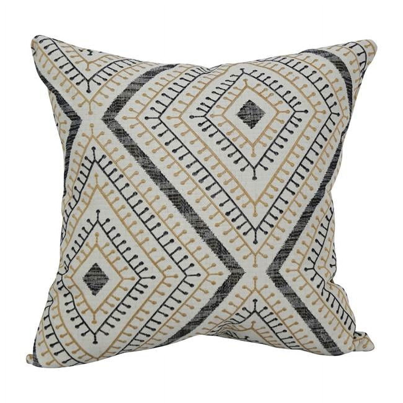 9910-S1-ID-143 17 in. Jacquard Throw Pillows with Inserts, Tupelo Sahara