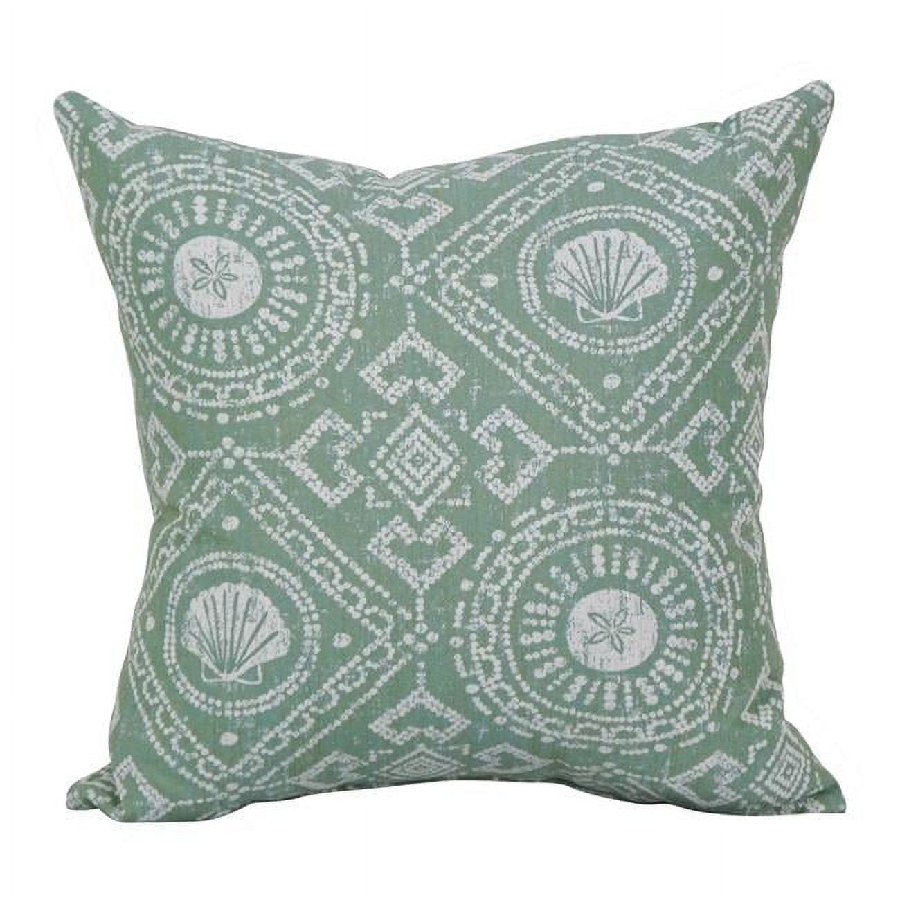 9910-S1-ID-144 17 in. Jacquard Throw Pillows with Inserts, Aquafrt Garden