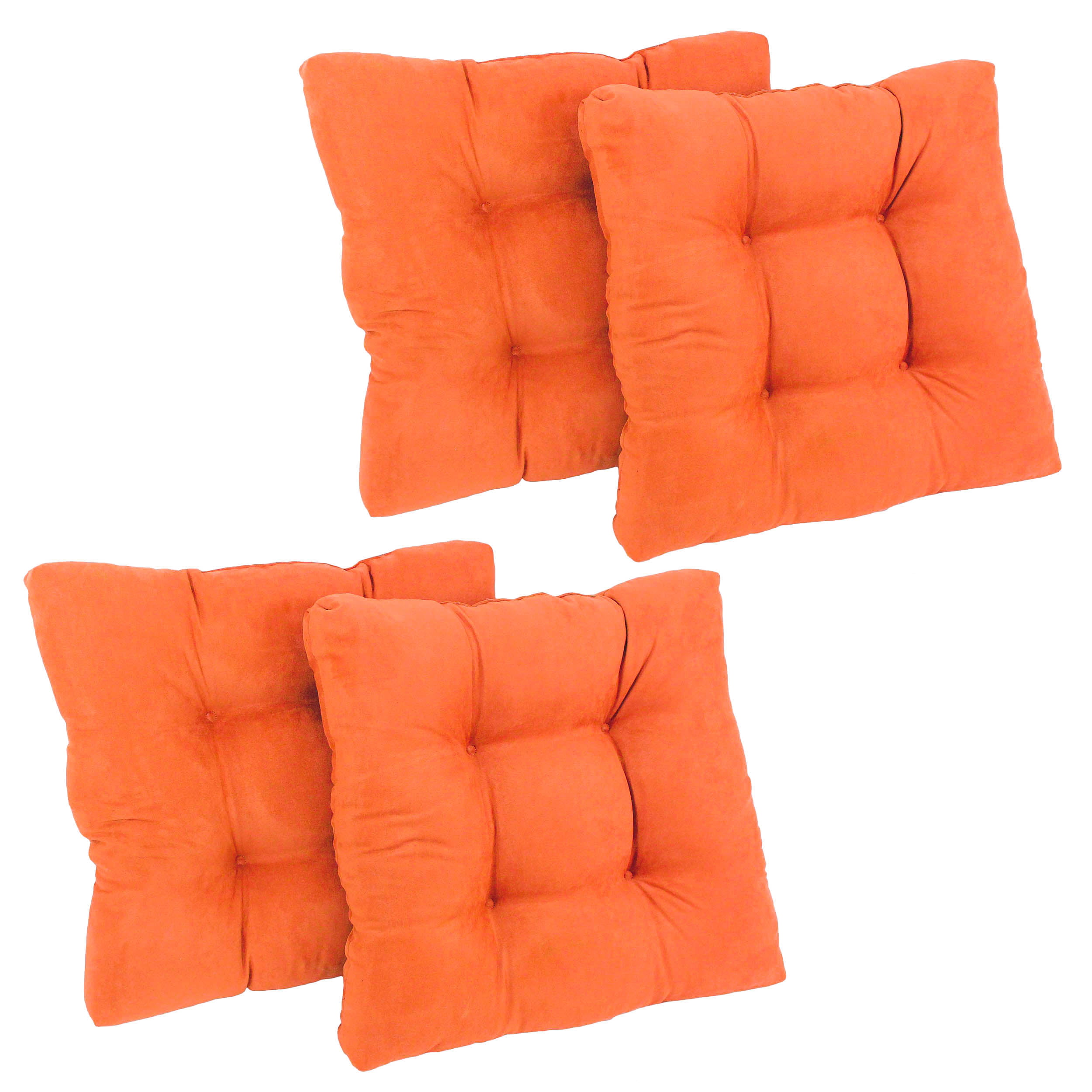Picture of Blazing Needles 94005-4CH-MS-TD 19 in. Squared Microsuede Tufted Dining Chair Cushions, Tangerine Dream - Set of 4