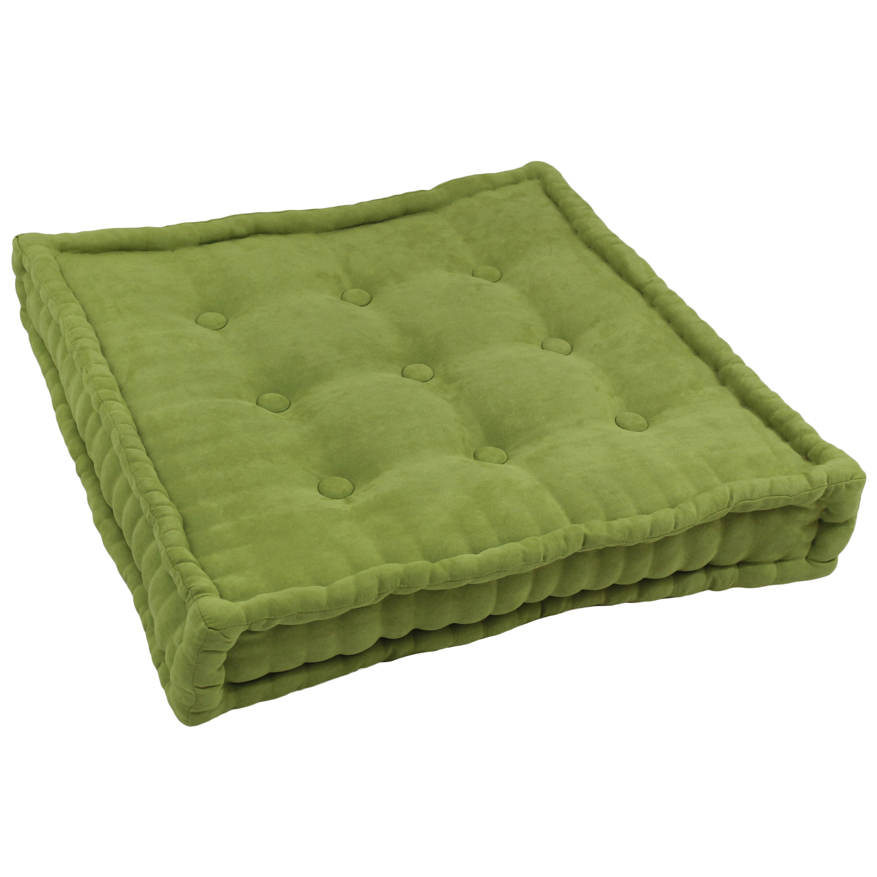 25-SQ-MS-ML 25 in. Square Corded Floor Pillow with Button Tufts, Mojito Lime