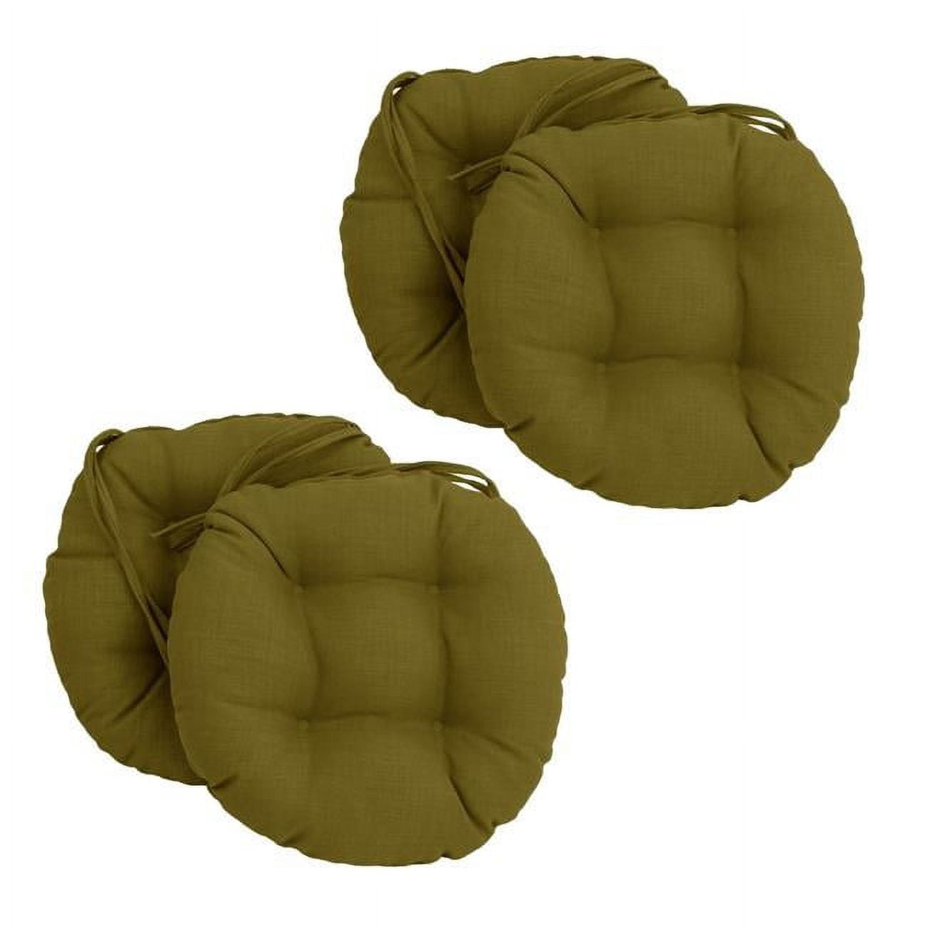 Picture of Blazing Needles 916X16RD-T-4CH-REO-SOL-02 16 in. Spun Polyester Solid Outdoor Round Tufted Chair Cushions&#44; Avocado - Set of 4