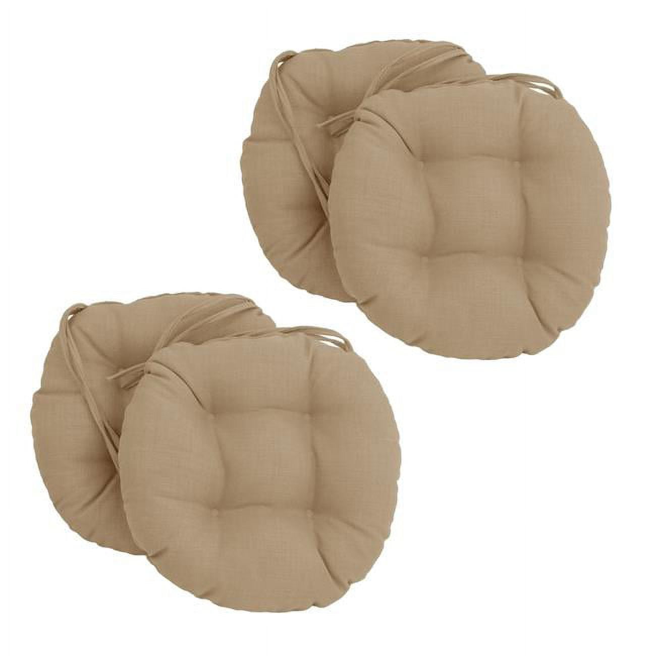Picture of Blazing Needles 916X16RD-T-4CH-REO-SOL-07 16 in. Spun Polyester Solid Outdoor Round Tufted Chair Cushions&#44; Sandstone - Set of 4