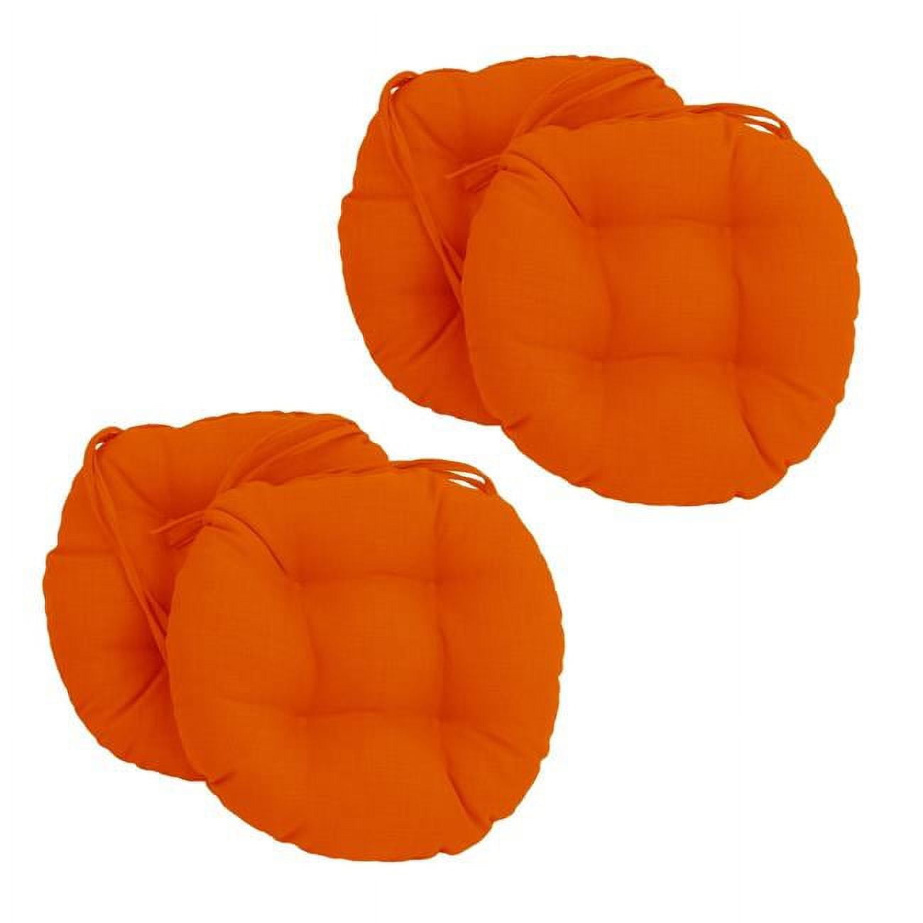Picture of Blazing Needles 916X16RD-T-4CH-REO-SOL-13 16 in. Spun Polyester Solid Outdoor Round Tufted Chair Cushions&#44; Tangerine Dream - Set of 4