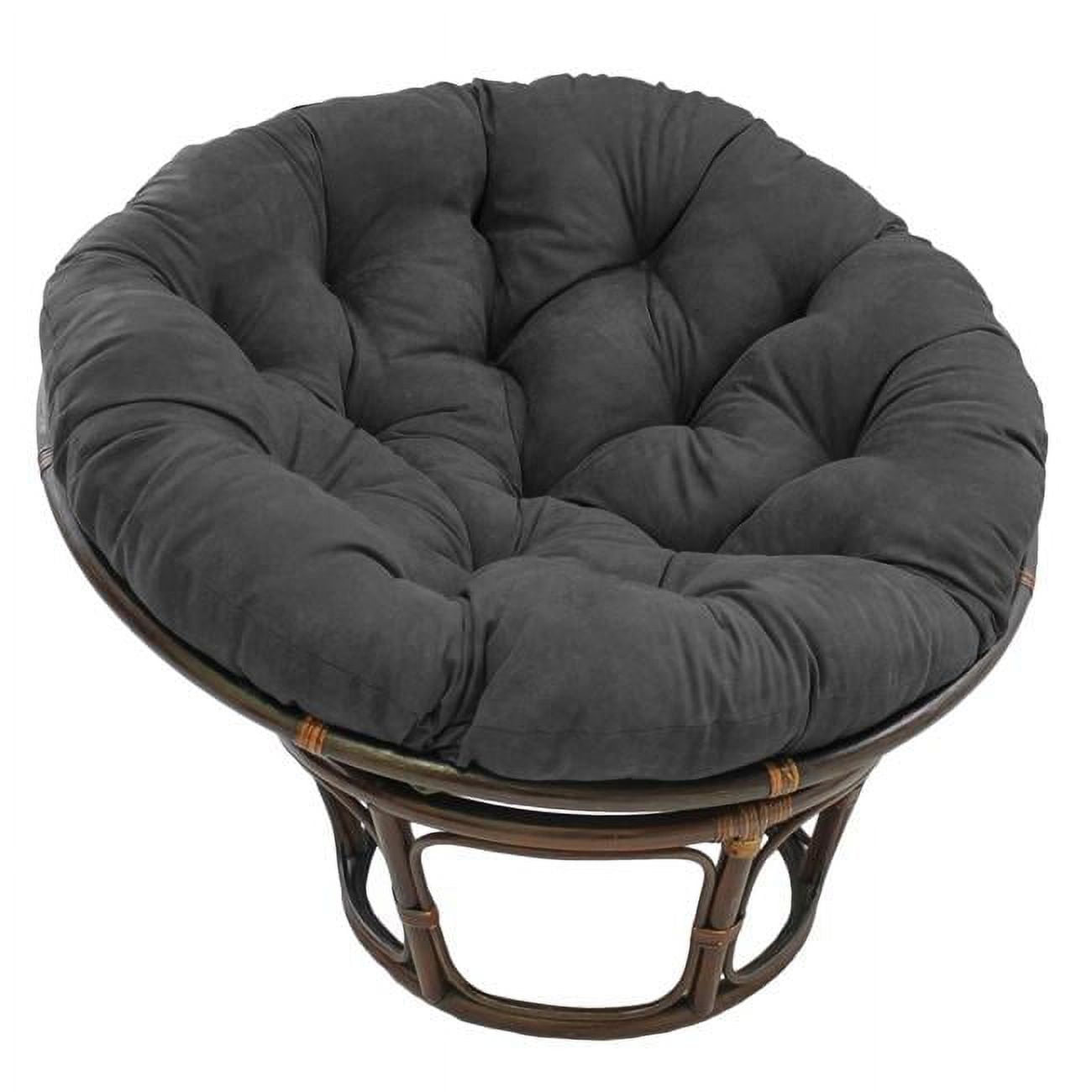 48 in. Solid Microsuede Papasan Cushion, Steel Grey