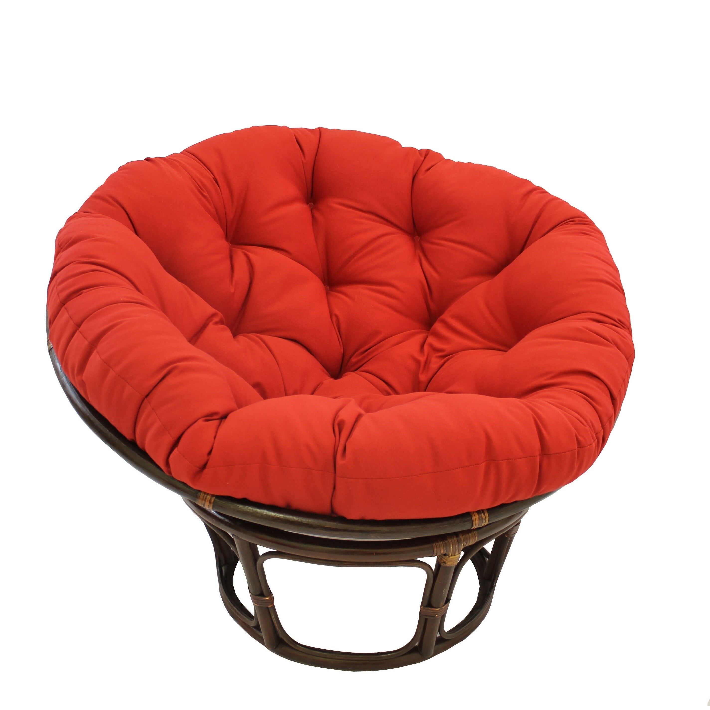 93302-52-TW-RR 52 in. Solid Twill Papasan Cushion, Ruby Red
