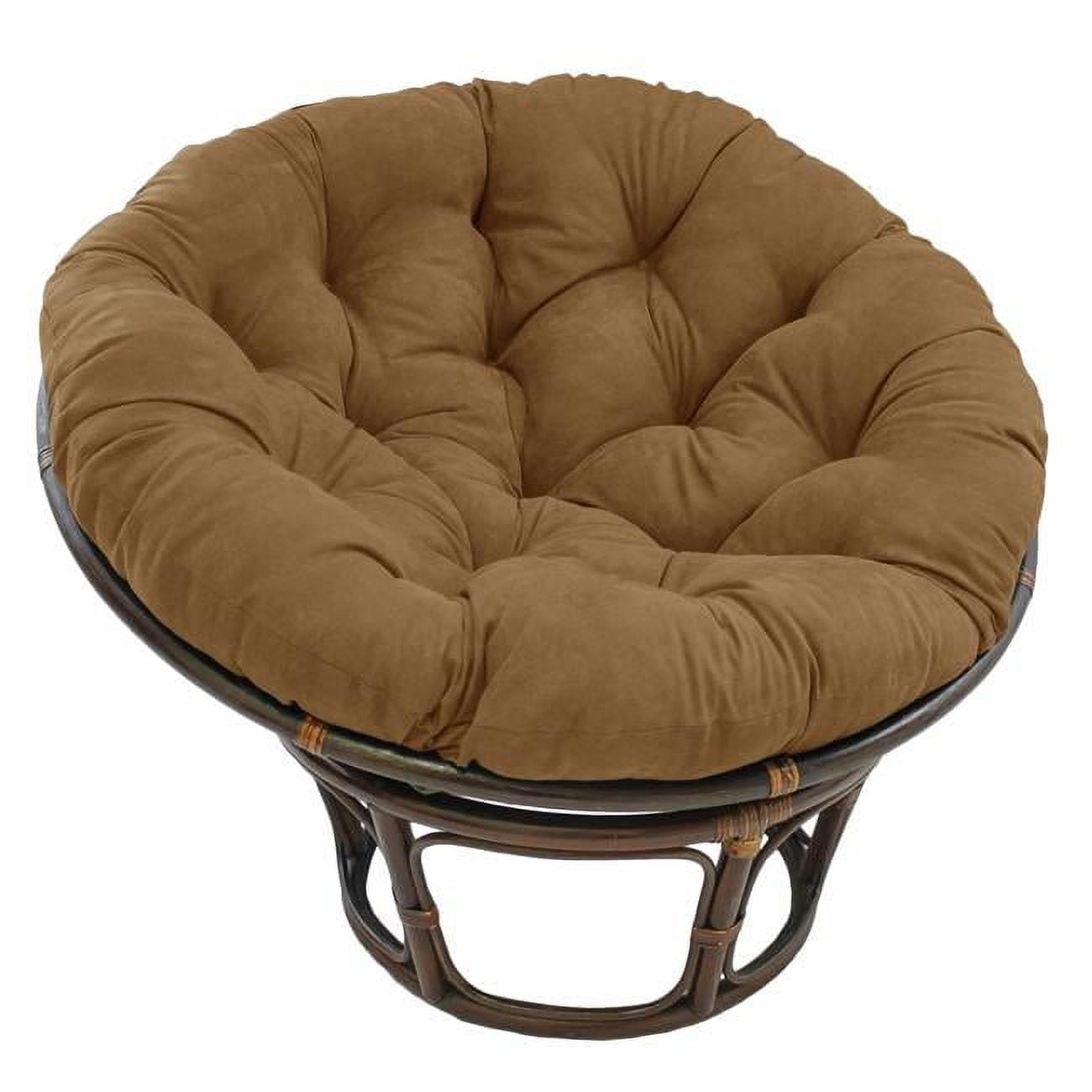93302-52-MS-SB 52 in. Solid Microsuede Papasan Cushion, Saddle Brown