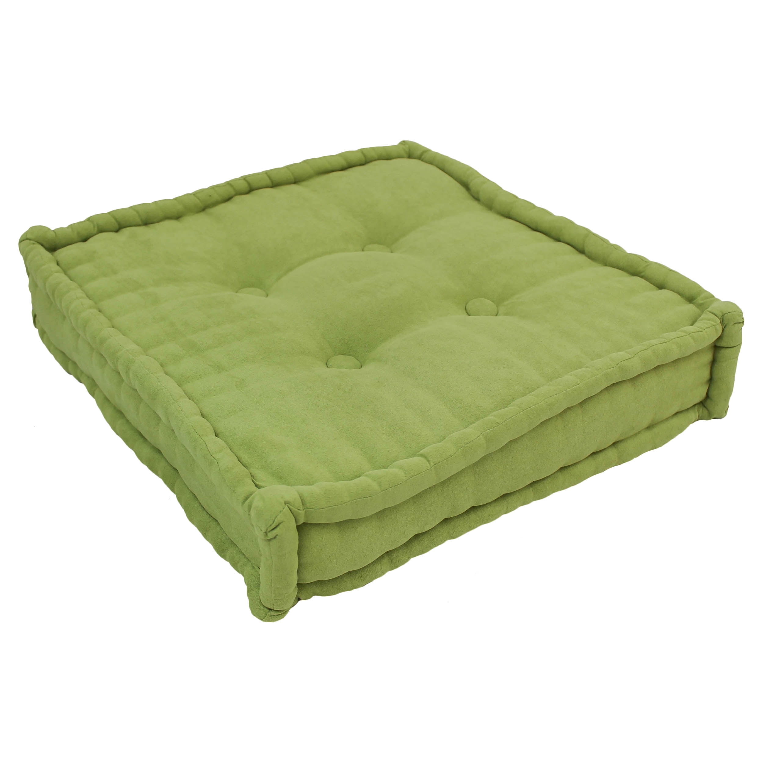 20-SQ-MS-ML 20 in. Square Floor Pillow with 4 Buttons, 0.38 in. Cotton Welt Cording & Carry Handle, Mojito Lime