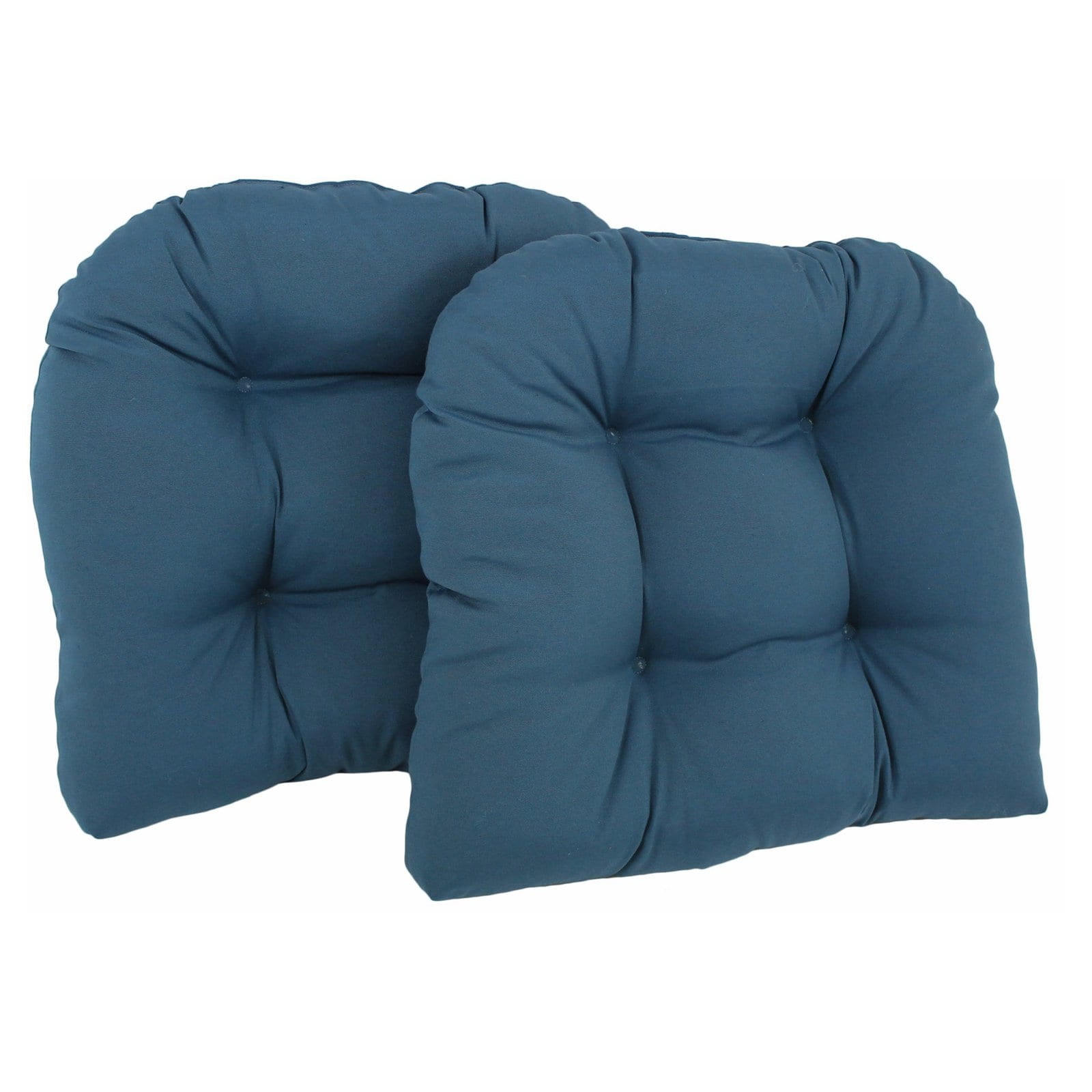 Picture of Blazing Needles 93184-1CH-TW-AB 19 in. U-Shaped Twill Tufted Dining Chair Cushion, Aqua Blue