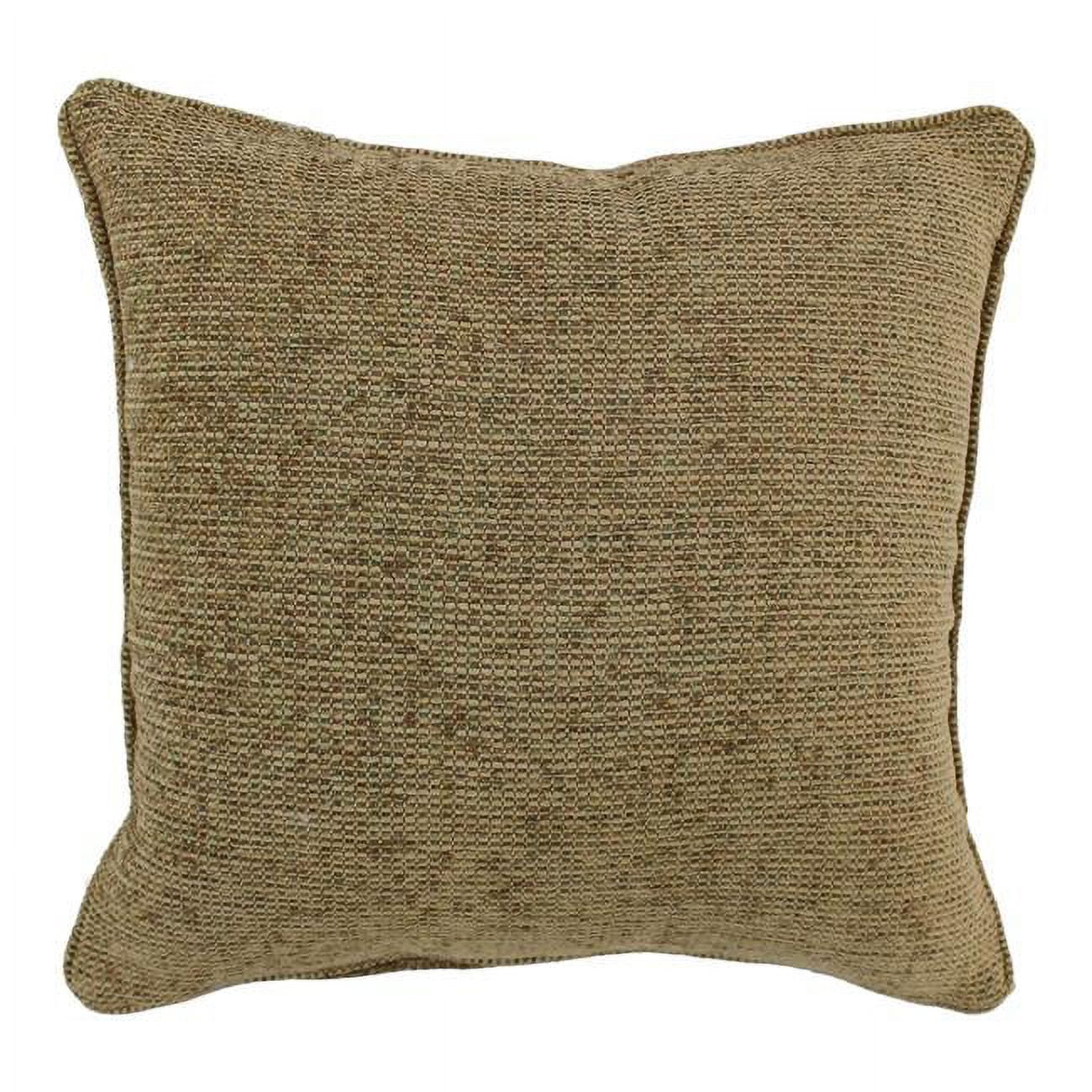 9810-CD-S1-JCH-CO-12 18 in. Double-Corded Patterned Jacquard Chenille Square Indoor Throw Pillow with Insert, Macaroon
