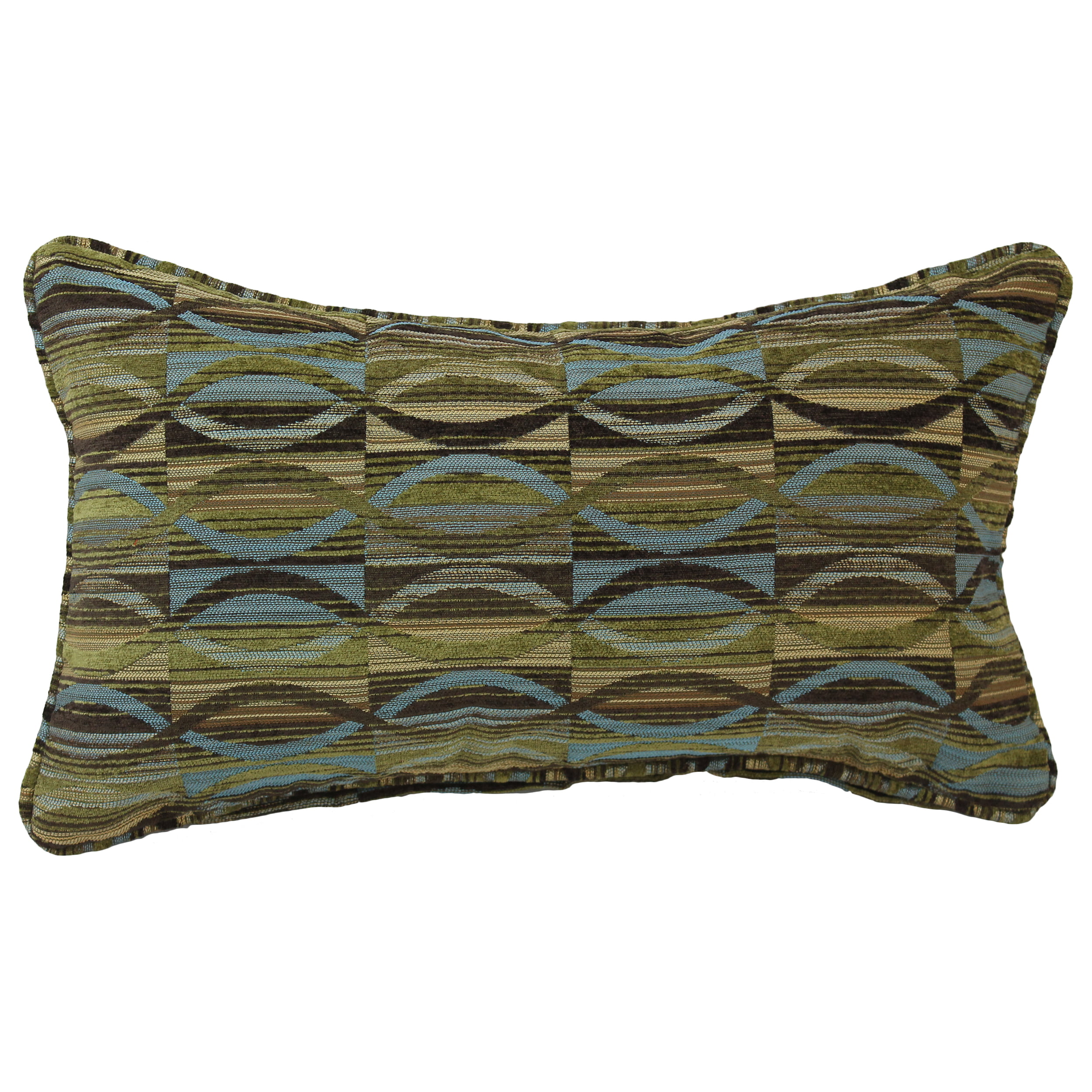 9811-CD-S1-JCH-CO-17 18 in. Double-Corded Patterned Jacquard Chenille Rectangular Throw Pillow with Insert, Earthen Waves