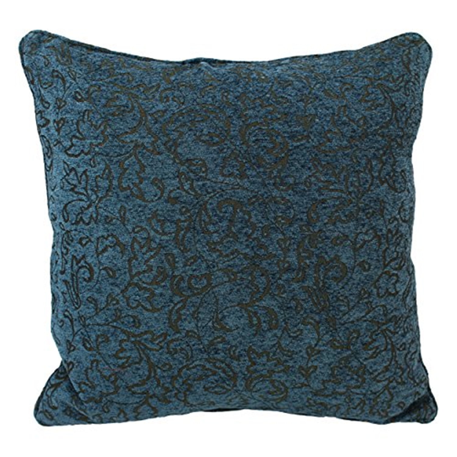 Picture of Blazing Needles 9813-CD-S1-JCH-CO-03 25 in. Double-Corded Patterned Tapestry Square Indoor Floor Pillow with Insert&#44; Blue Floral