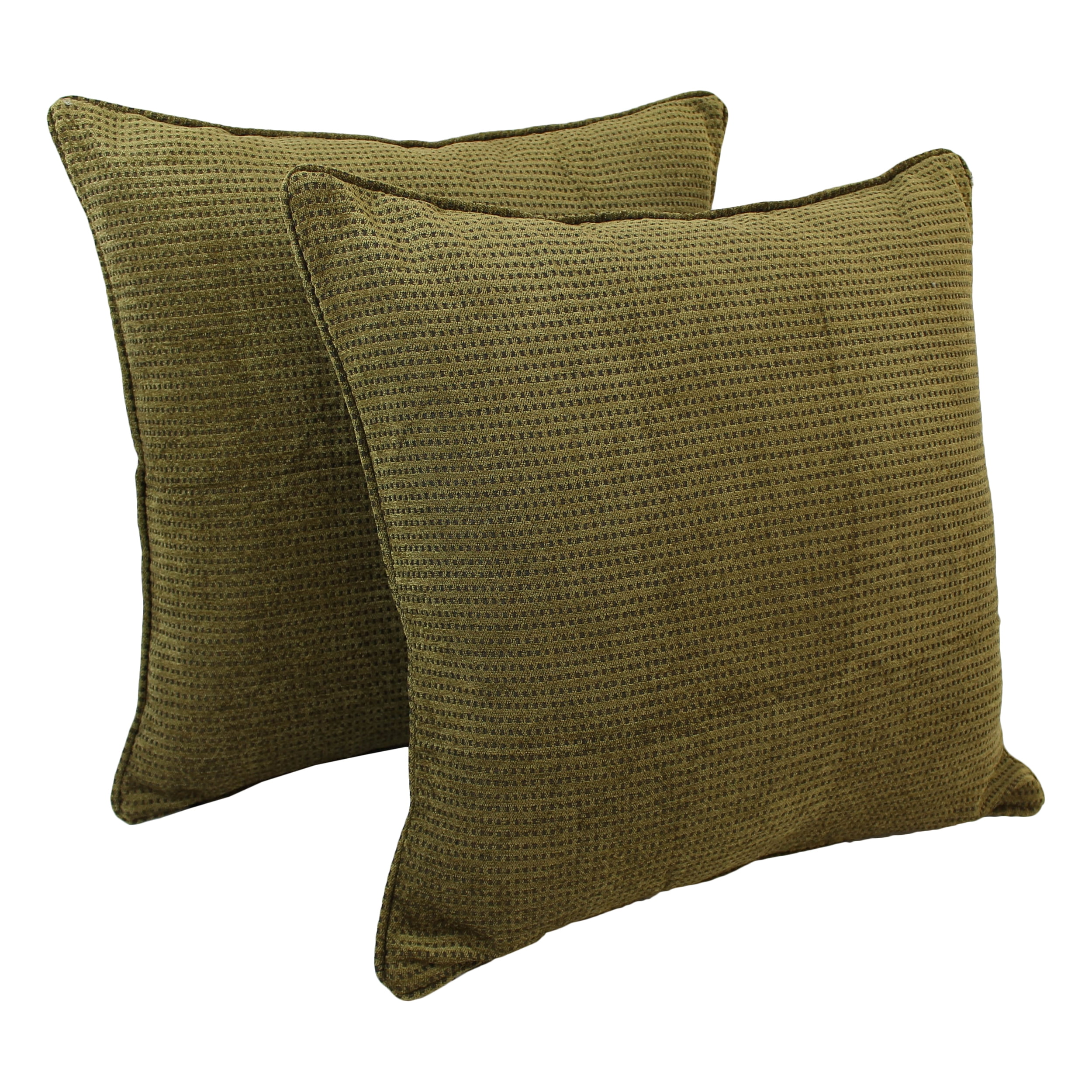 Picture of Blazing Needles 9813-CD-S2-JCH-CO-13 25 in. Double-Corded Patterned Jacquard Chenille Square Floor Pillows with Inserts&#44; Gingham Brown - Set of 2