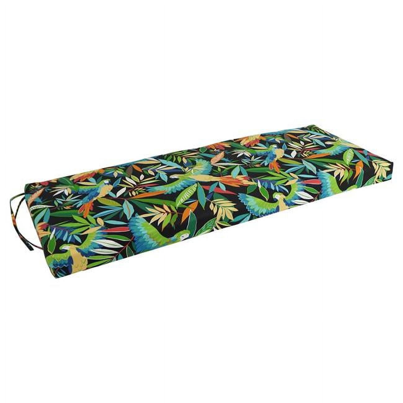 54 x 19 in. Patterned Outdoor Spun Polyester Bench Cushion, Tucuman Ebony