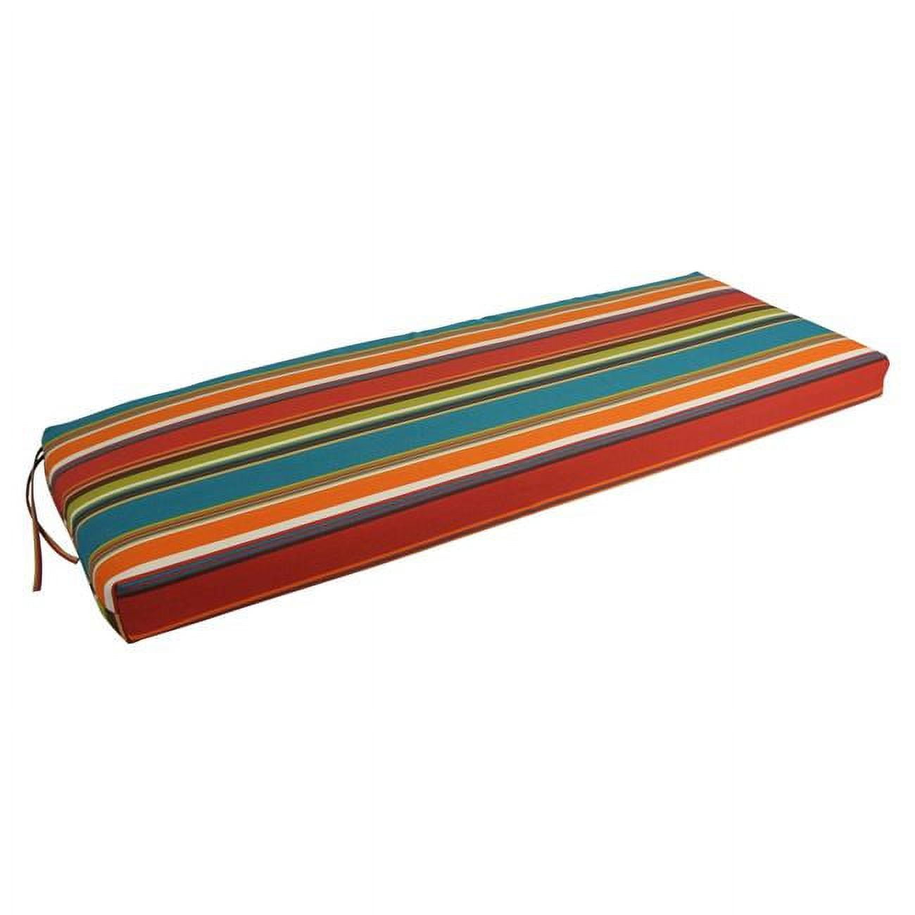 54 x 19 in. Patterned Outdoor Spun Polyester Bench Cushion, Westport Teal