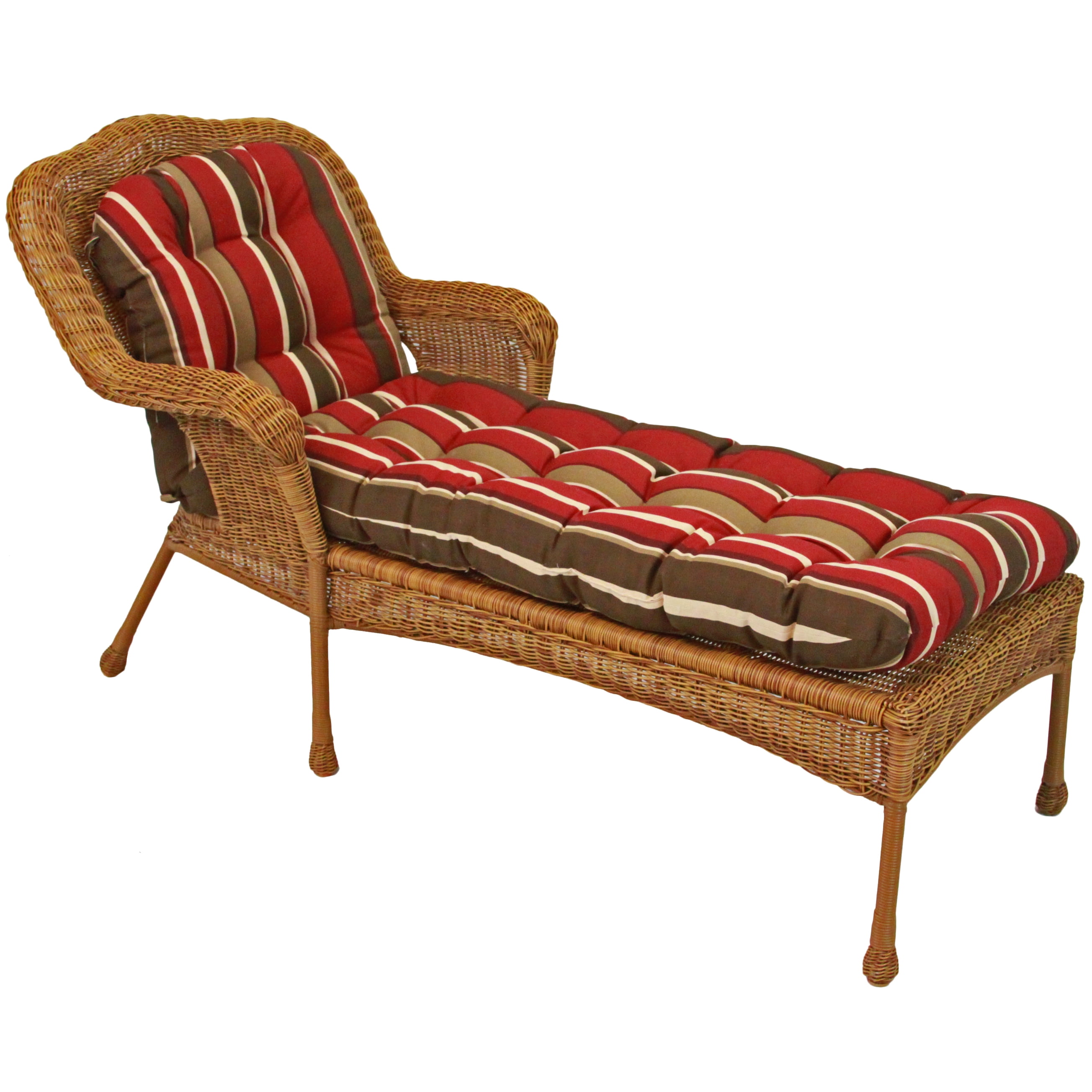 Picture of Blazing Needles 93181-CL-REO-33 74 x 19 in. U-Shaped Outdoor Patterned Spun Polyester Tufted Chaise Lounge Cushion, Montserrat Sangria