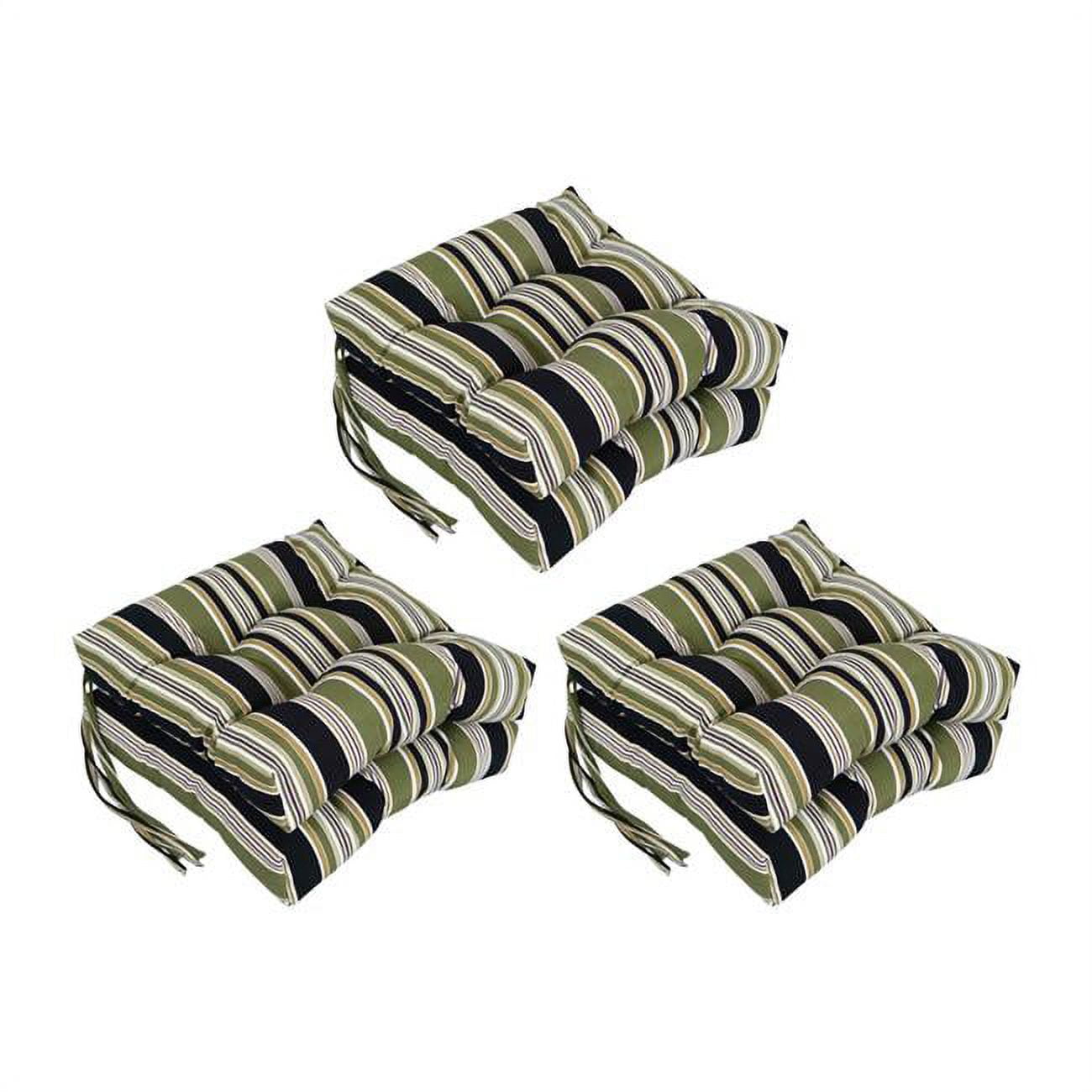 Picture of Blazing Needles 916X16SQ-T-6CH-REO-13 Spun Polyester Square Tufted Outdoor Dining Chair Cushions, Eastbay Onyx - Set of 6