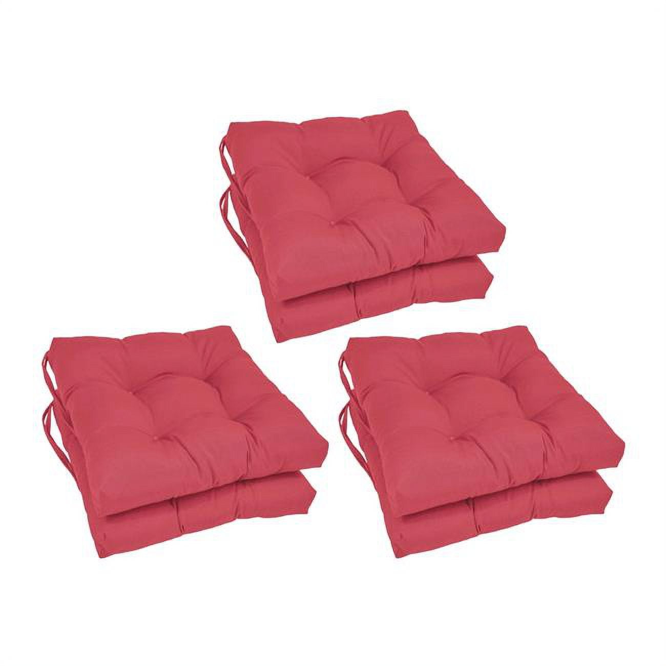Picture of Blazing Needles 916X16SQ-T-6CH-TW-BB 16 in. Solid Twill Square Tufted Chair Cushions, Bery Berry - Set of 6
