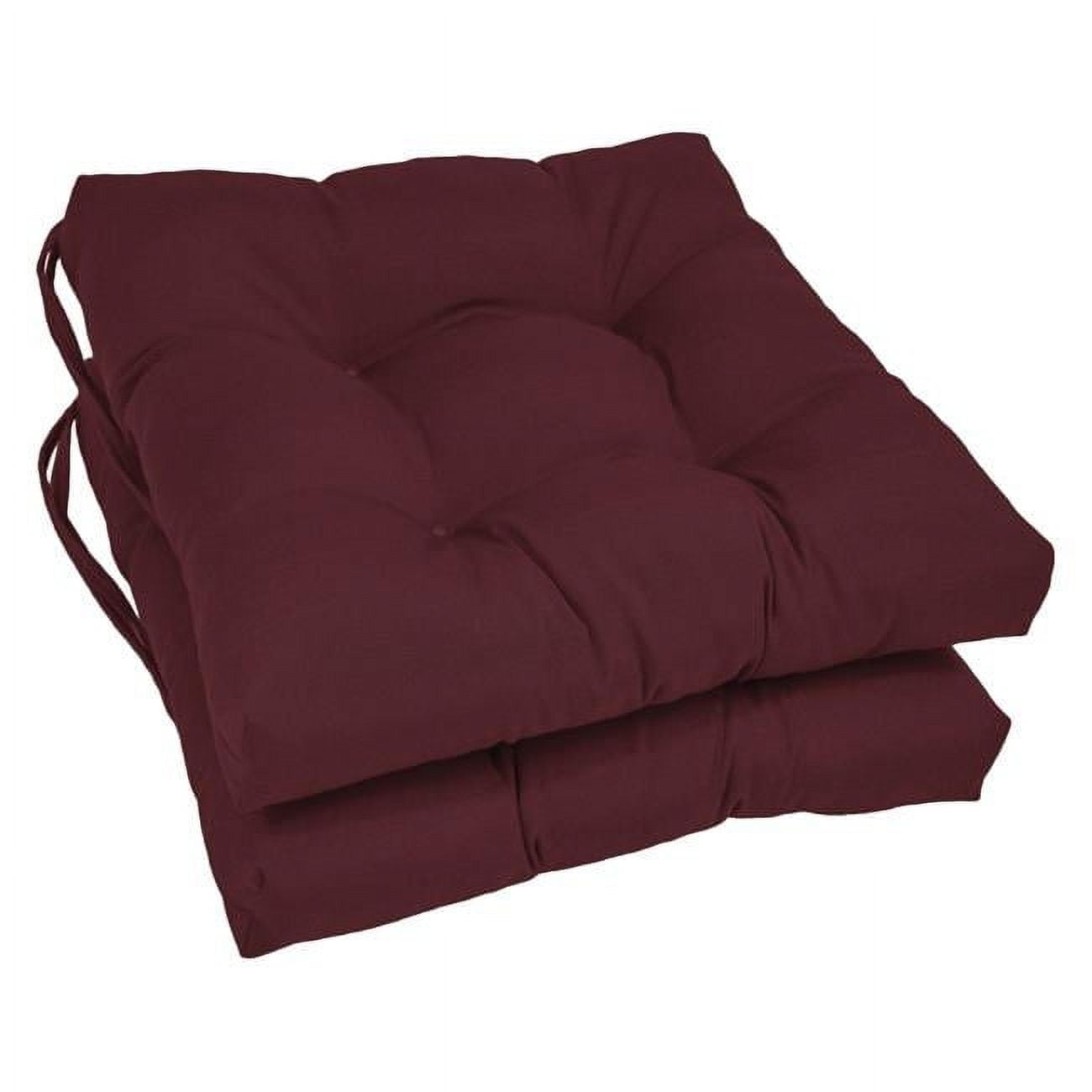Picture of Blazing Needles 916X16SQ-T-6CH-TW-BG 16 in. Solid Twill Square Tufted Chair Cushions, Burgundy - Set of 6