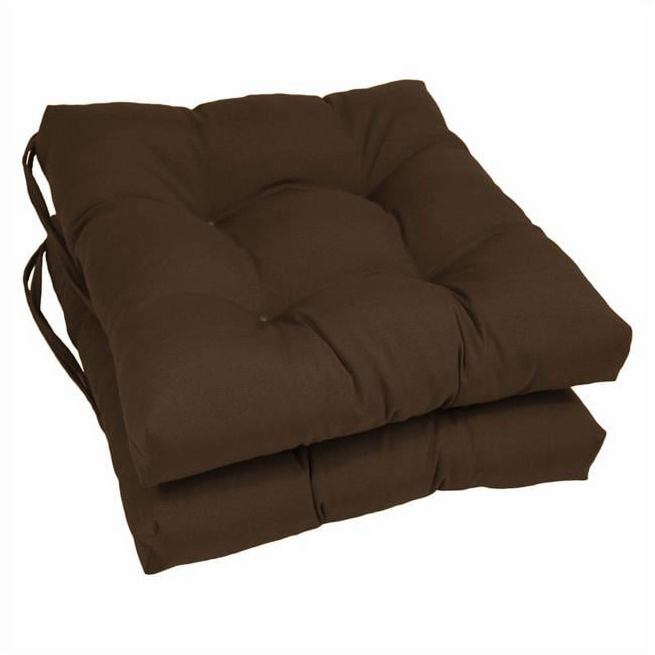 Picture of Blazing Needles 916X16SQ-T-6CH-TW-CH 16 in. Solid Twill Square Tufted Chair Cushions, Chocolate - Set of 6