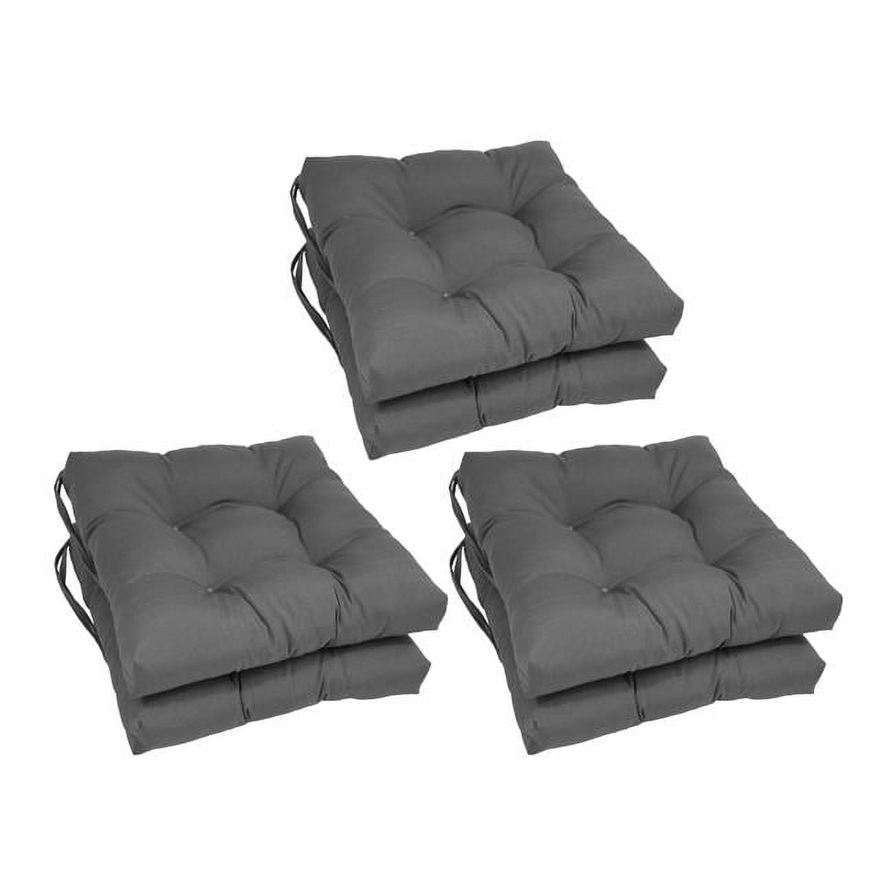 Picture of Blazing Needles 916X16SQ-T-6CH-TW-GY 16 in. Solid Twill Square Tufted Chair Cushions, Steel Grey - Set of 6