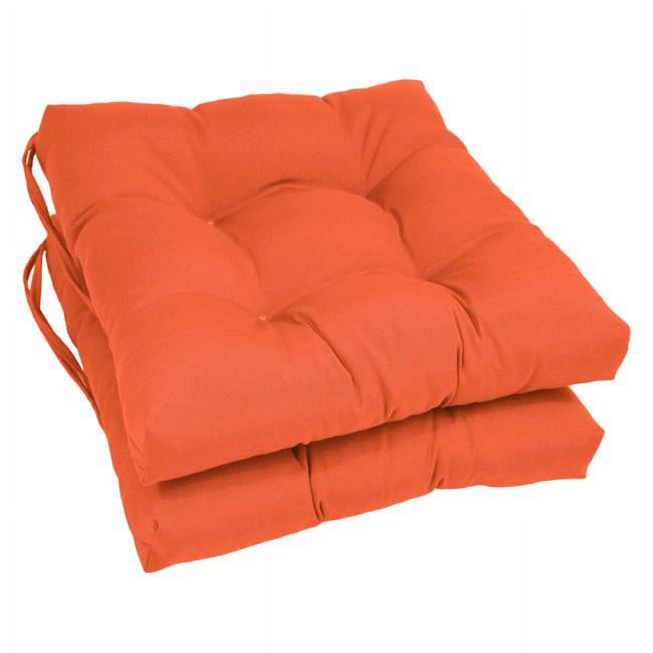Picture of Blazing Needles 916X16SQ-T-6CH-TW-TD 16 in. Solid Twill Square Tufted Chair Cushions, Tangerine Dream - Set of 6