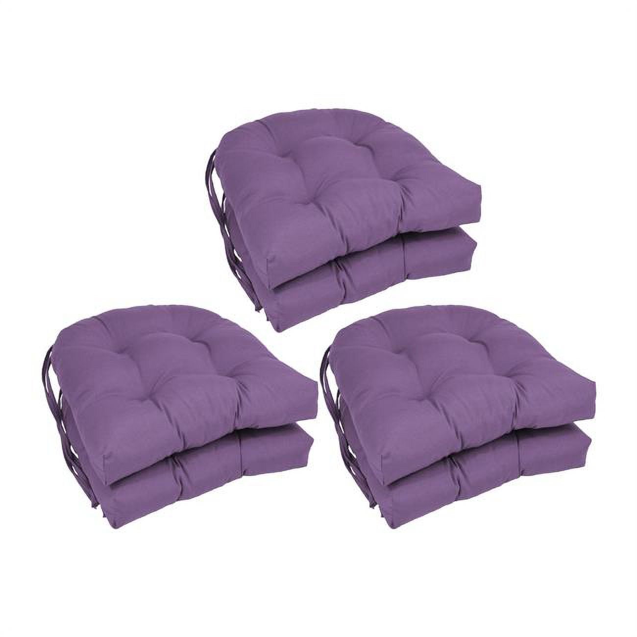 Picture of Blazing Needles 916X16US-T-6CH-TW-GP 16 in. Solid Twill U-Shaped Tufted Chair Cushions, Grape - Set of 6