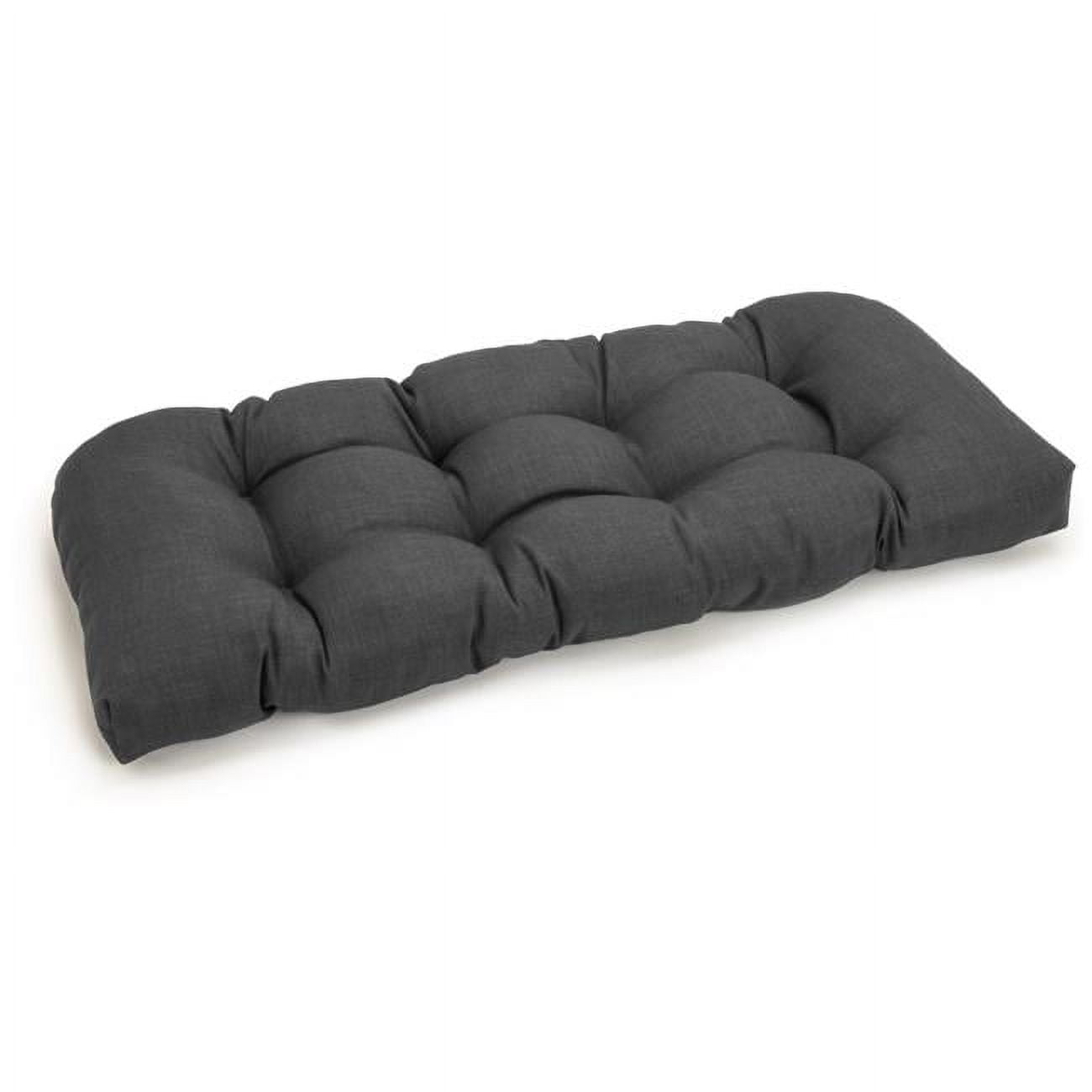 42 x 19 in. U-Shaped Solid Spun Polyester Tufted Settee & Bench Cushion, Cool Gray