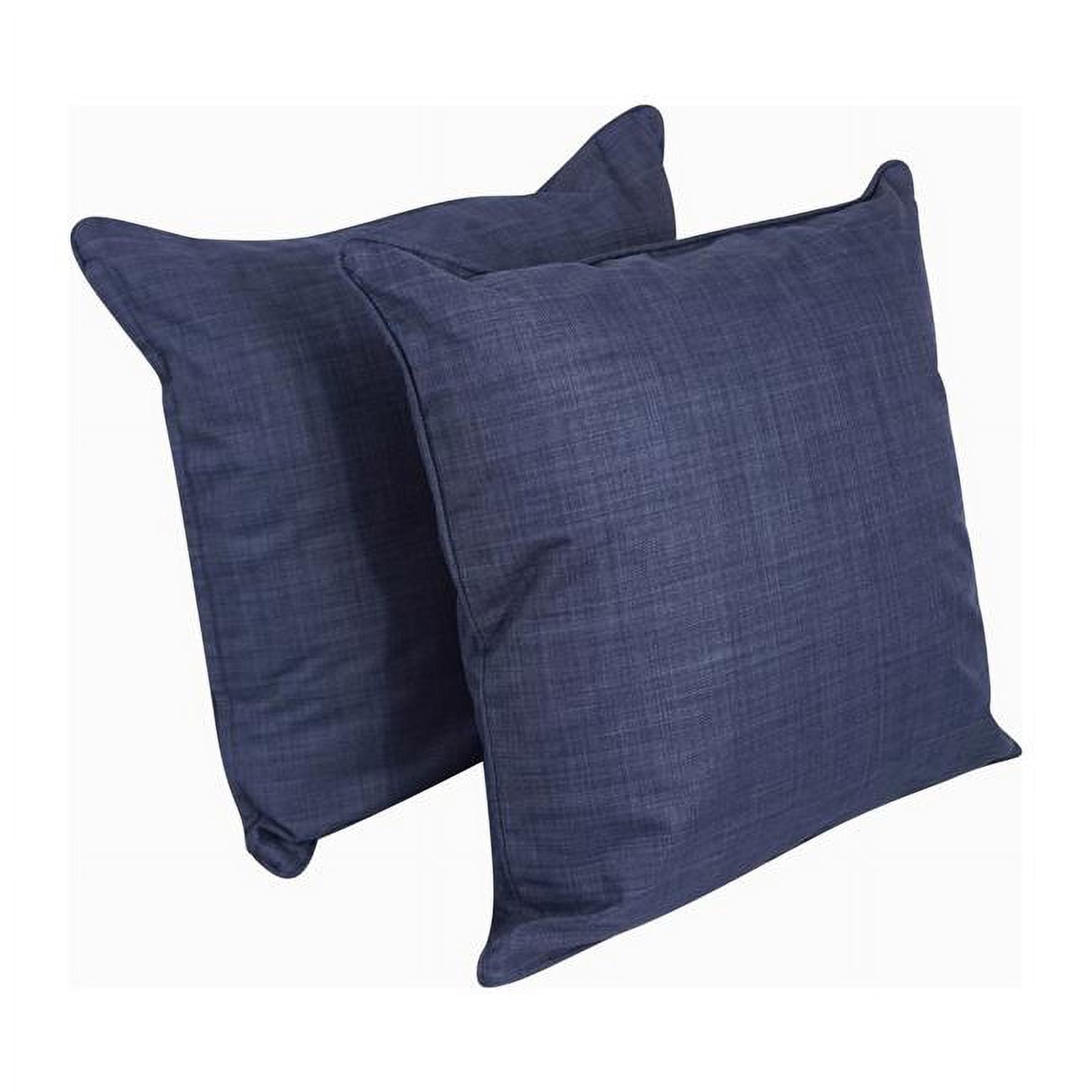 Picture of Blazing Needles 9813-CD-S2-REO-SOL-05 25 in. Double-Corded Spun Polyester Square Floor Pillows with Inserts&#44; Azul - Set of 2